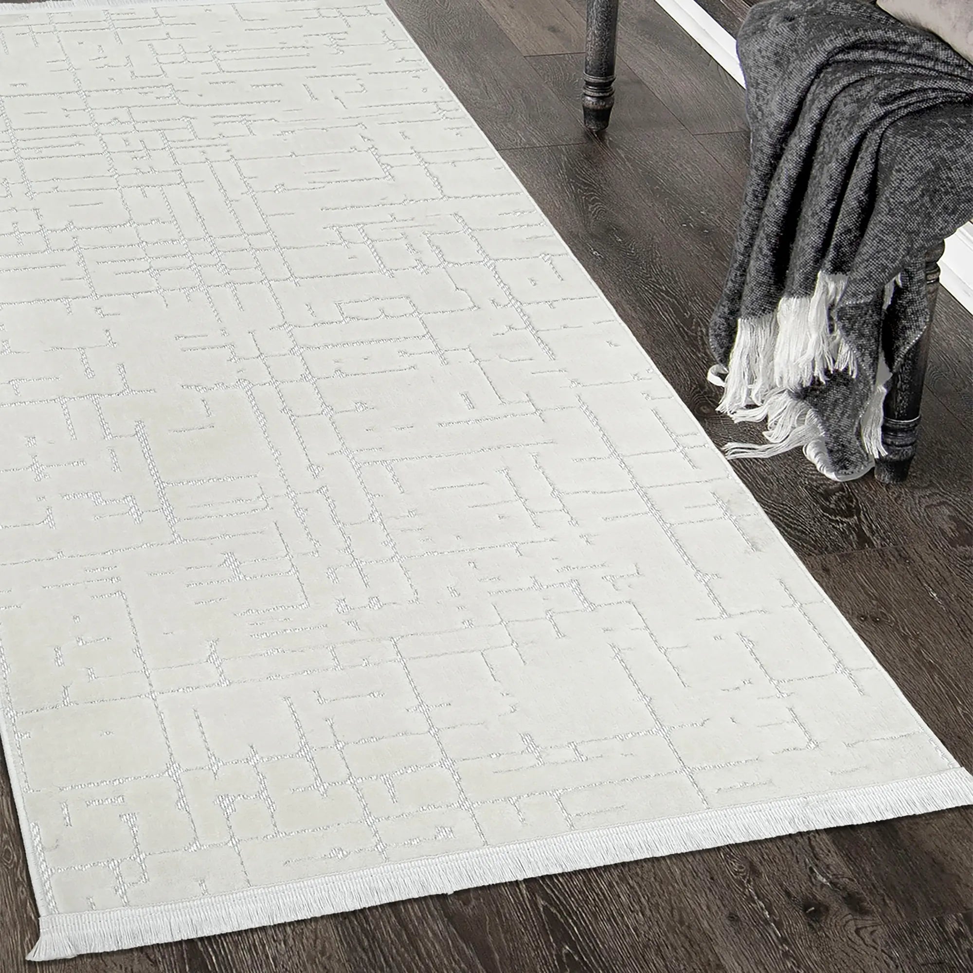 Nordic Texture Rug White - Bella Rugs