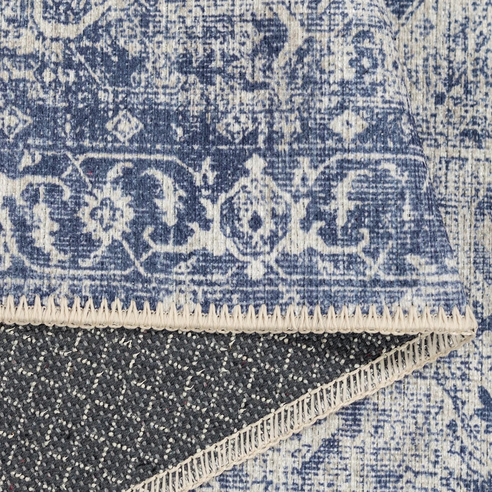 Blue Old Style Washable Rug - Bella Rugs