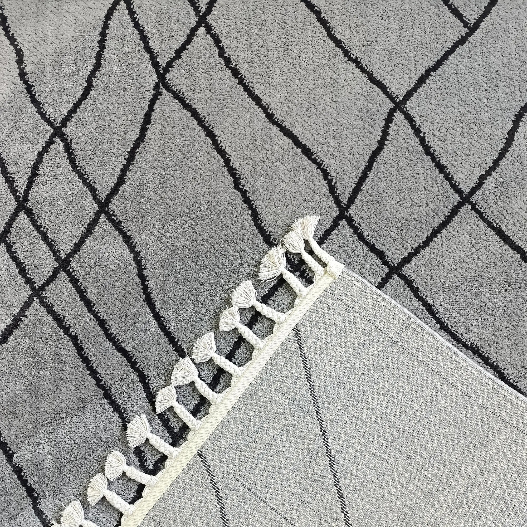Vertical Slanted Lines Anthracite - Bella Rugs