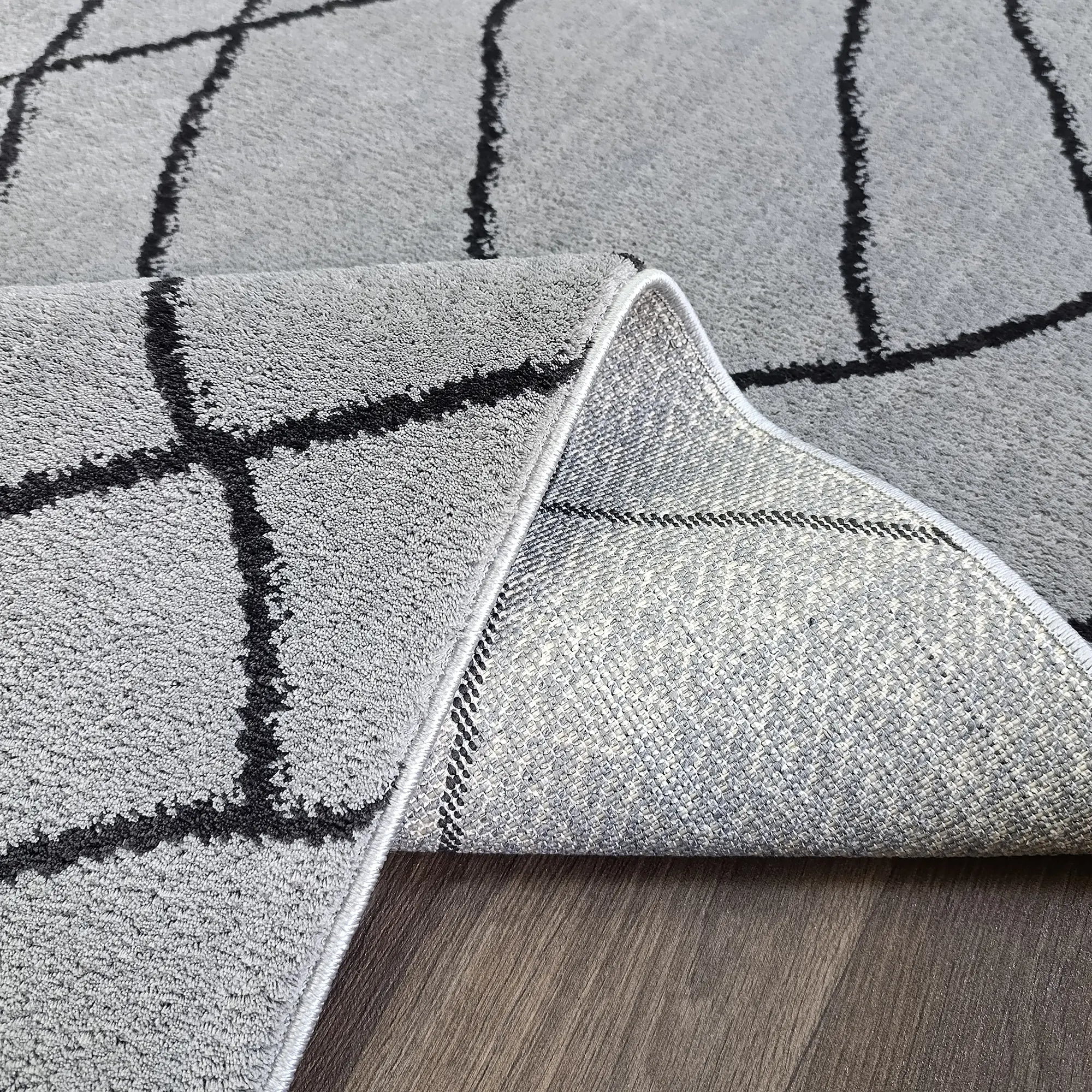 Vertical Slanted Lines Anthracite - Bella Rugs