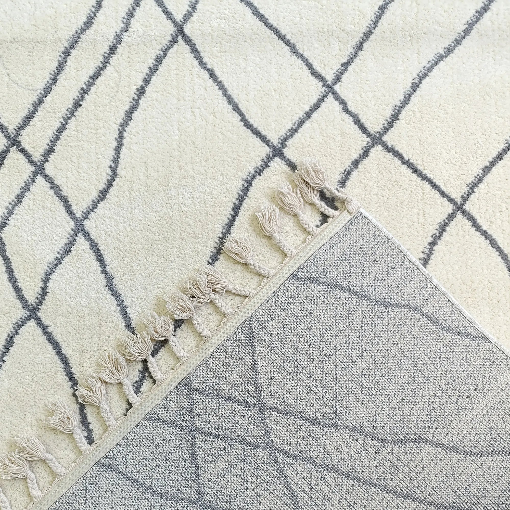 Vertical Slanted Lines Rug Gray - Bella Rugs