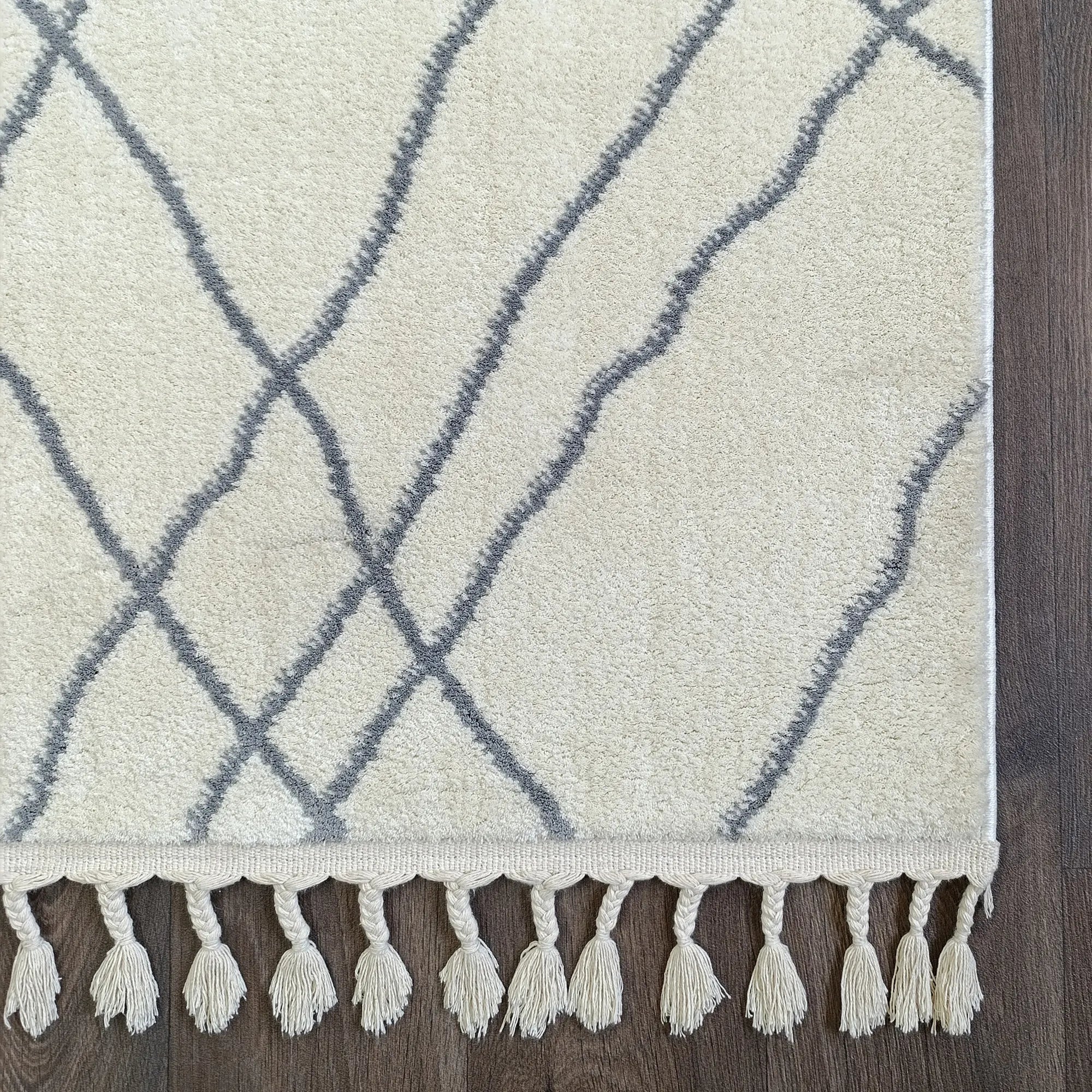 Vertical Slanted Lines Rug Gray - Bella Rugs