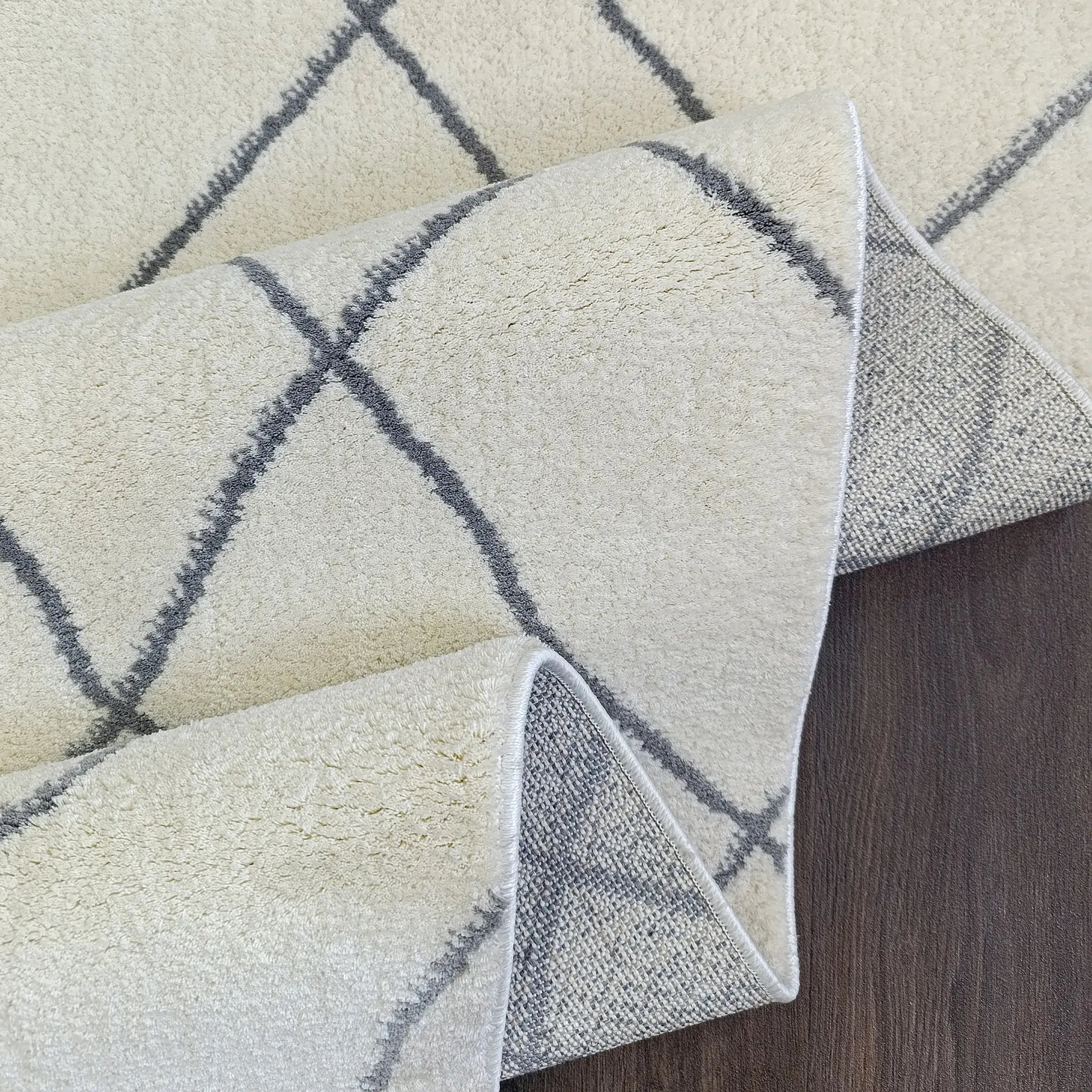 Vertical Slanted Lines Rug Gray - Bella Rugs