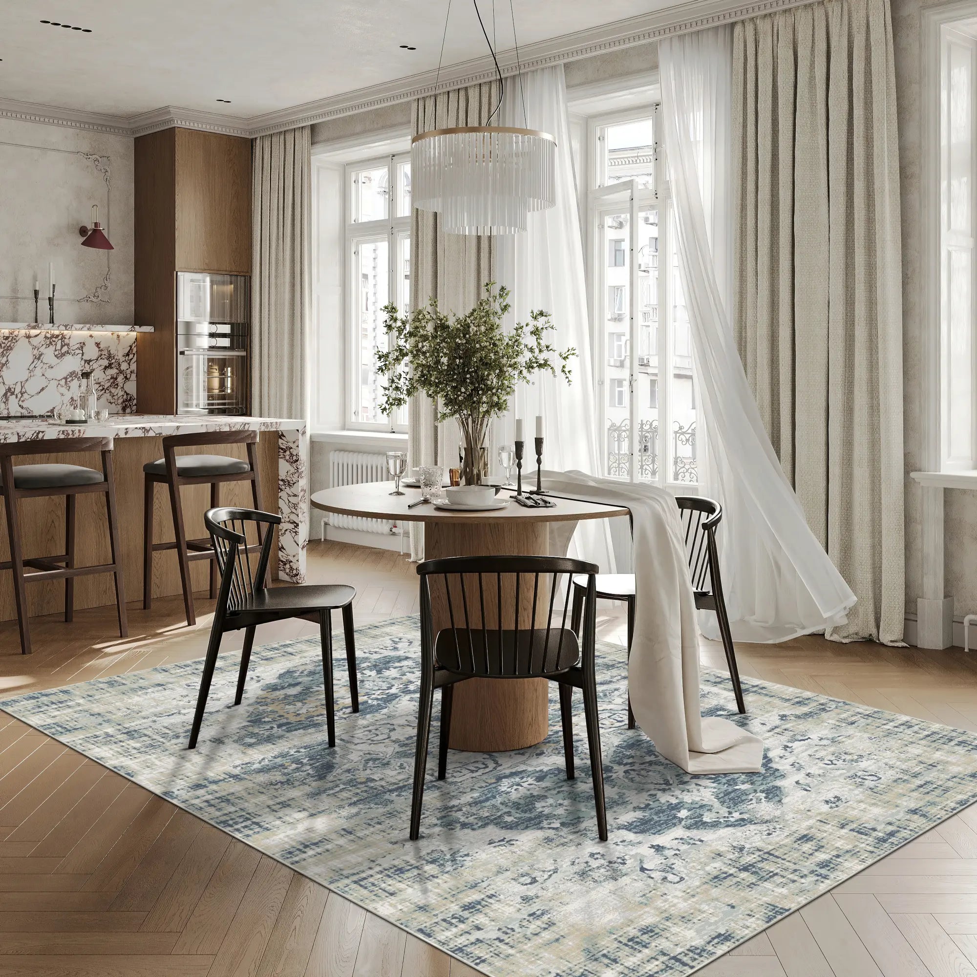 Leuchtendes Azur Mirage Teppich
