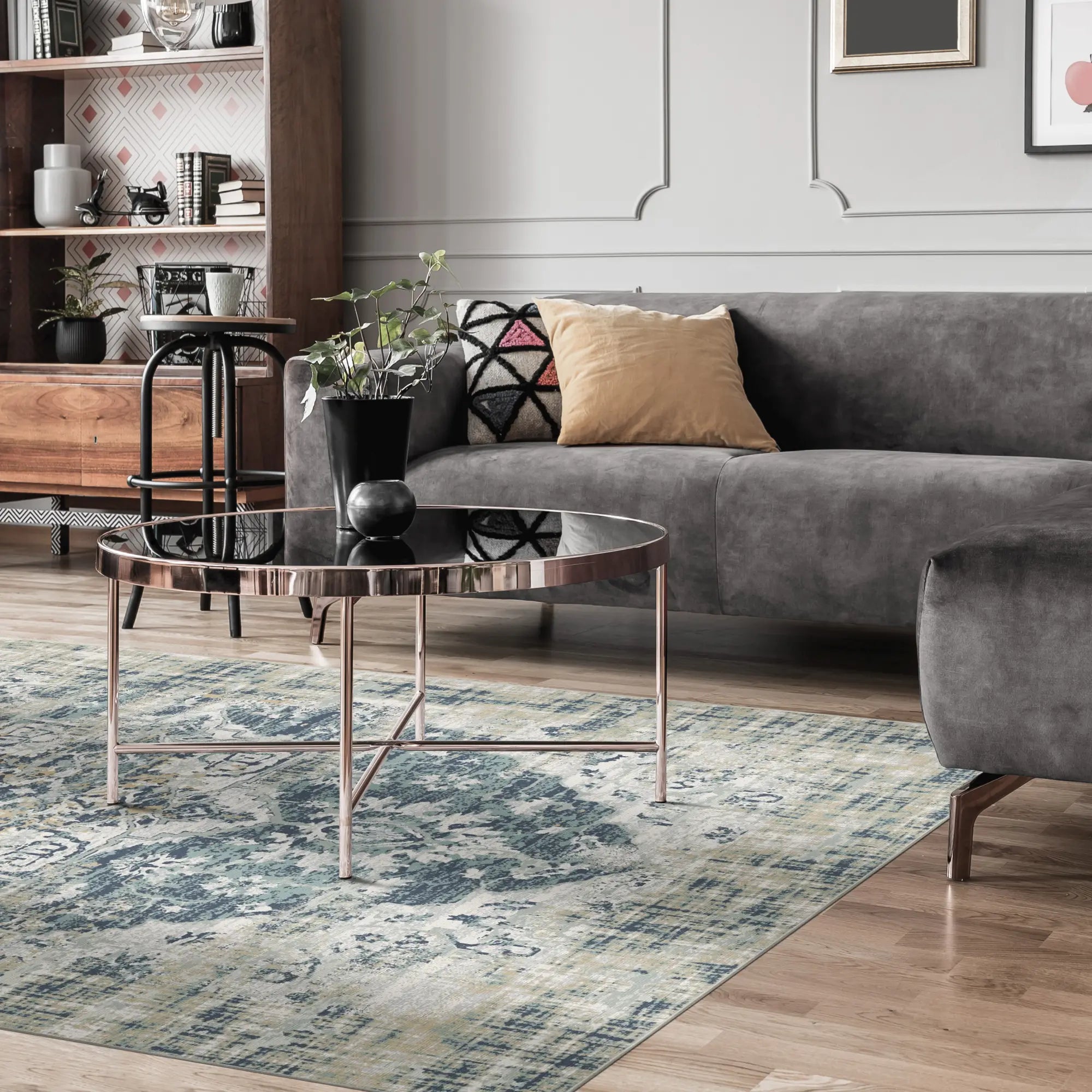 Leuchtendes Azur Mirage Teppich