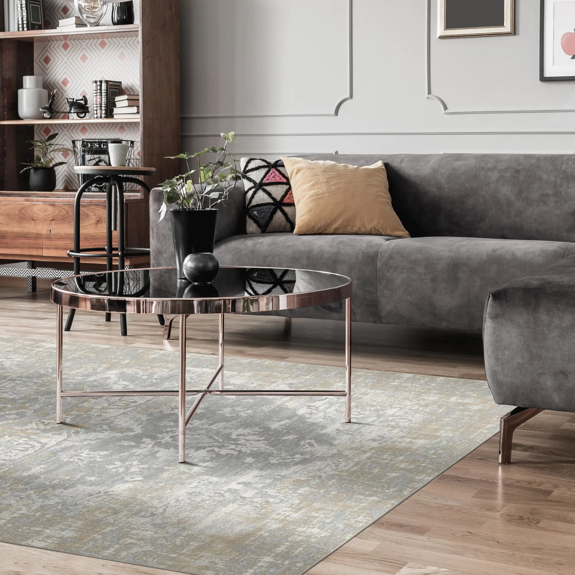 Leuchtendes Silber Mirage Teppich