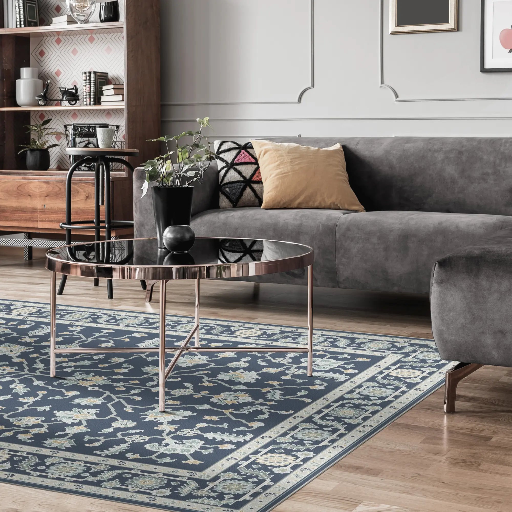 Marine Elfenbein Arbor Teppich