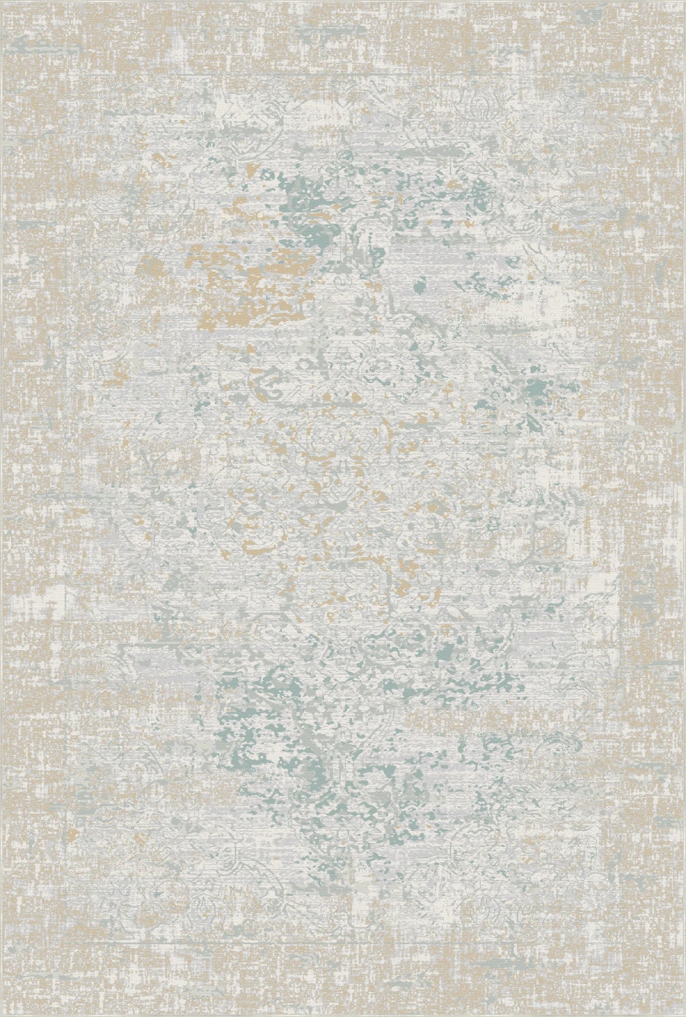 Patina Teal Gold Beige Teppich