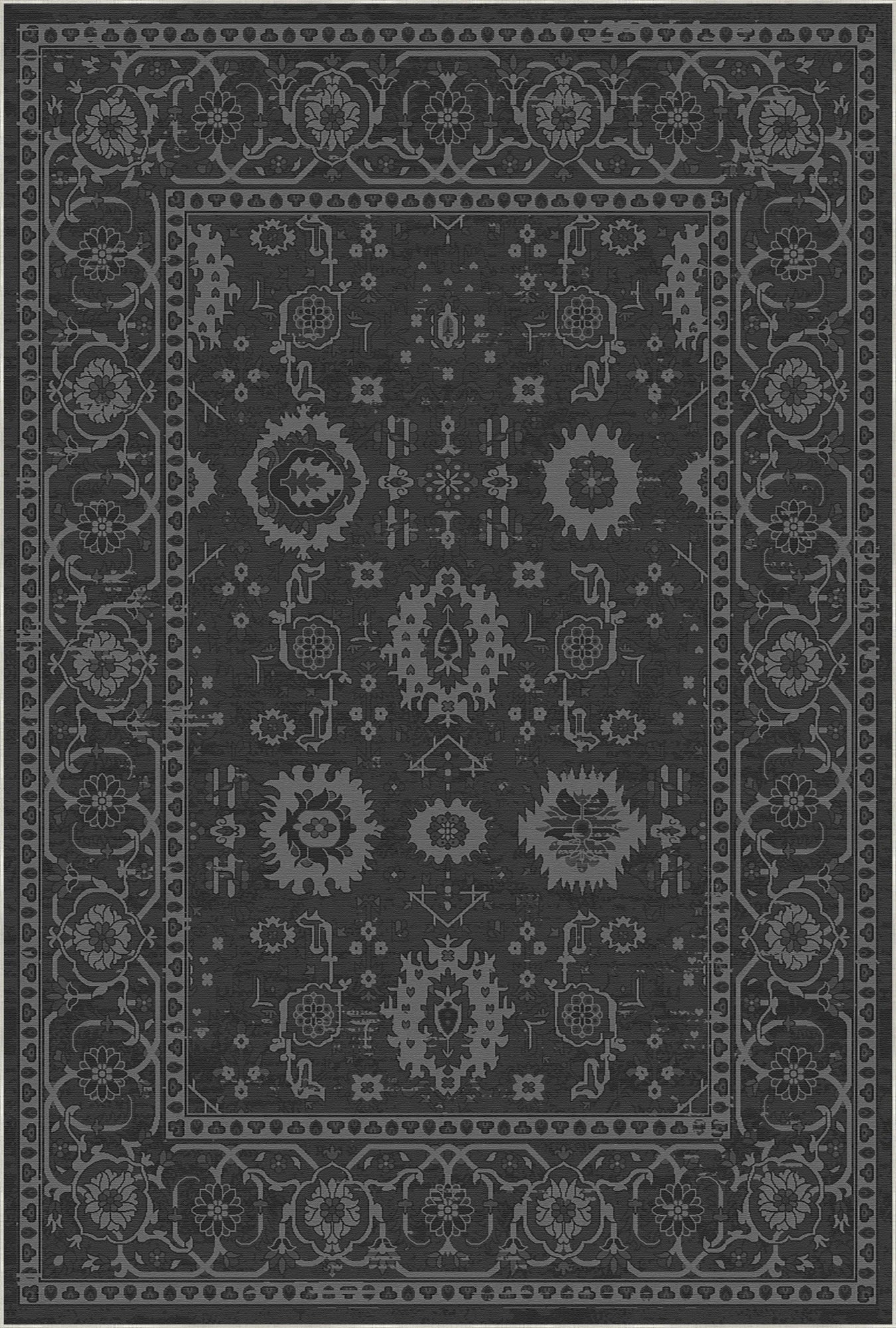 Legacy Eroded Floral Charcoal Teppich