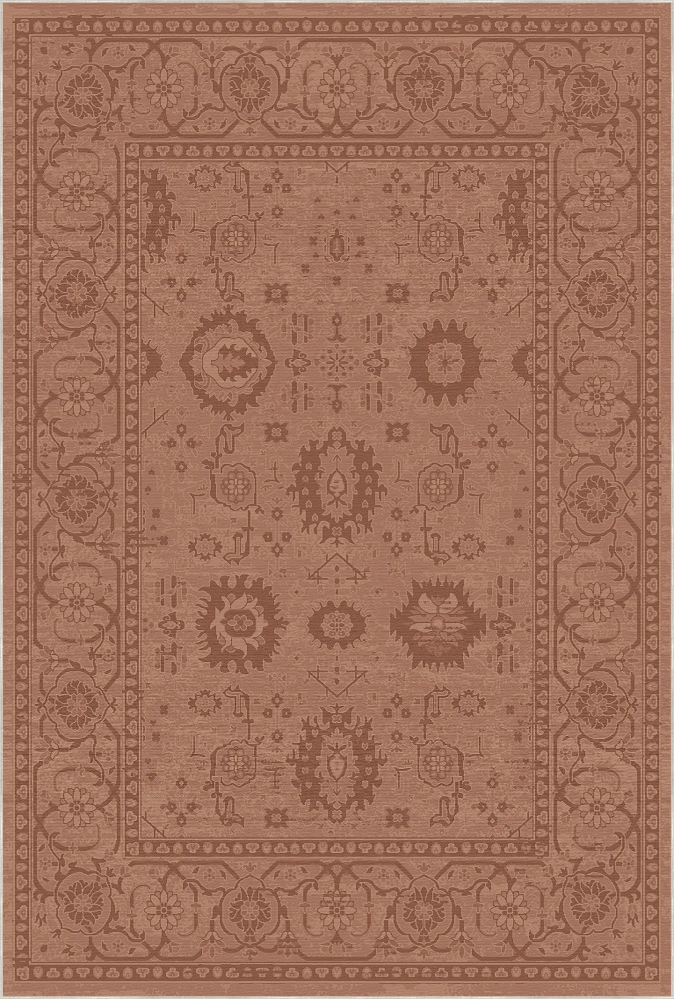 Legacy Eroded Floral Rust Teppich