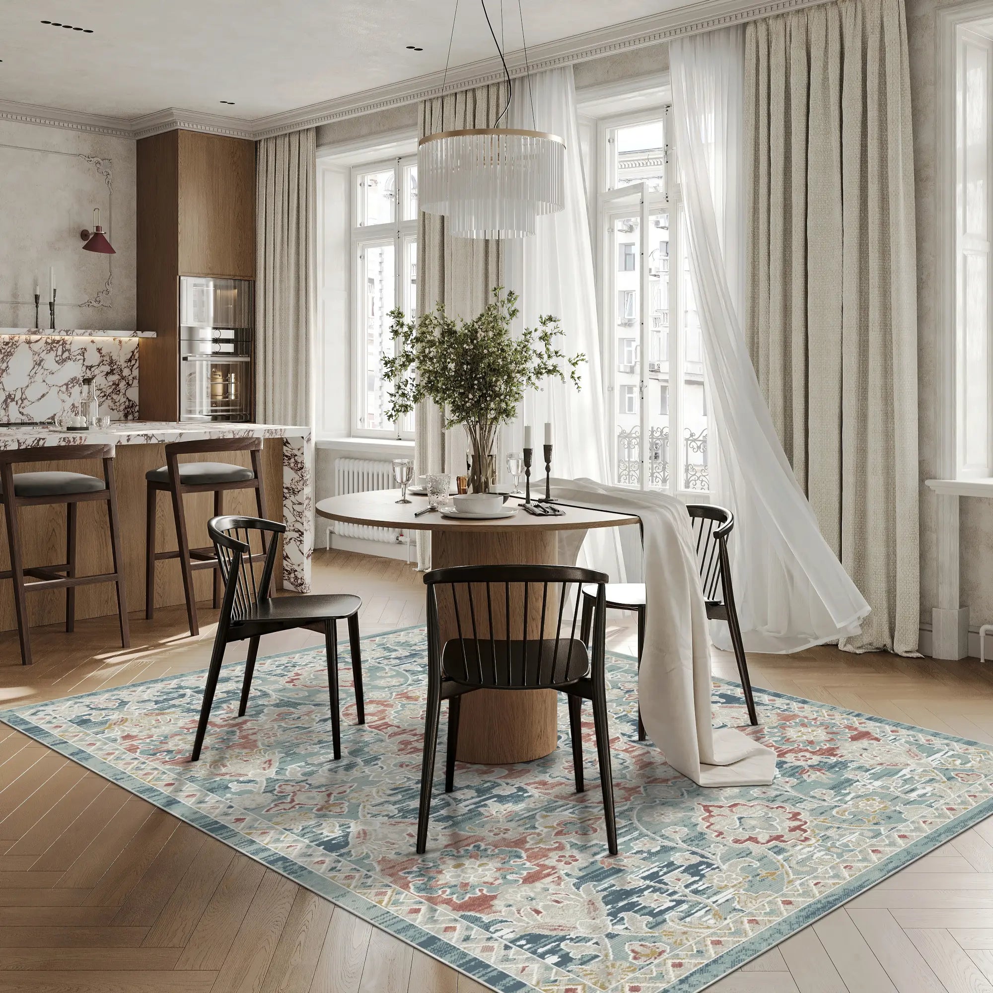Dynastie Heritage Damast Blau
