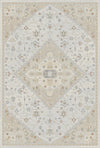 Perlmutt Elfenbein Medaillon Teppich Beige