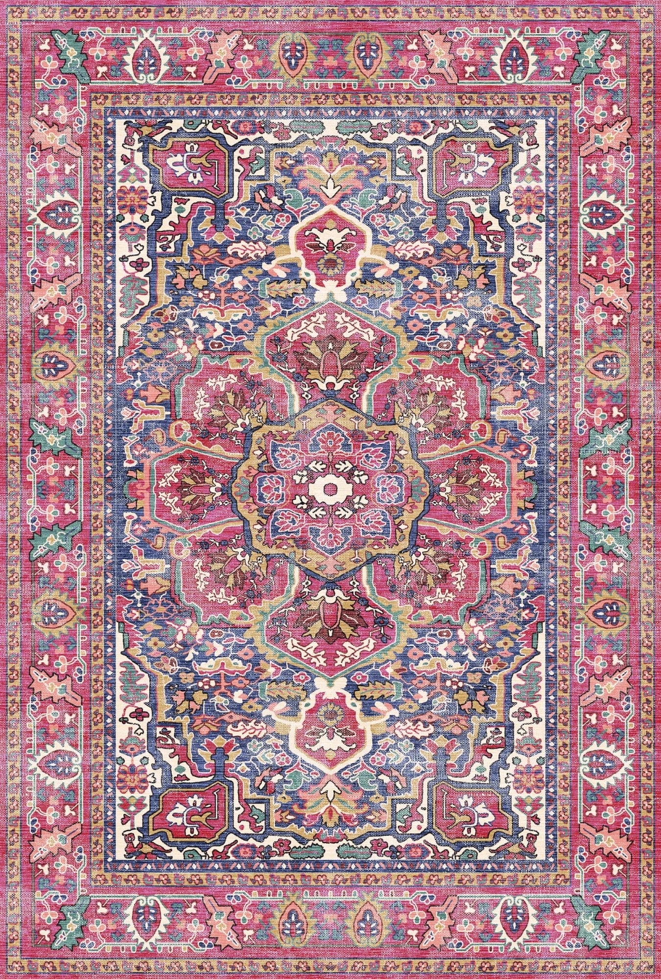 Floral Persian Washable Rug
