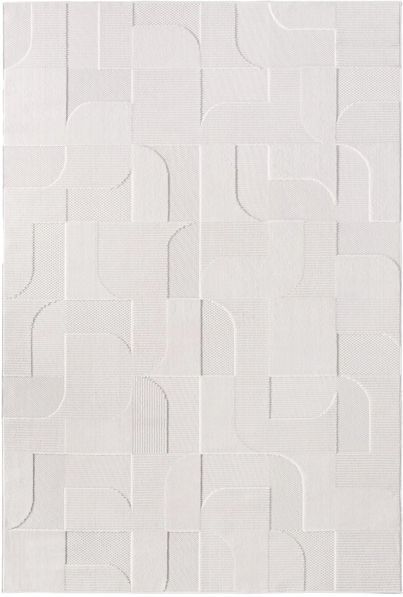 3D-Design-Teppich Creme