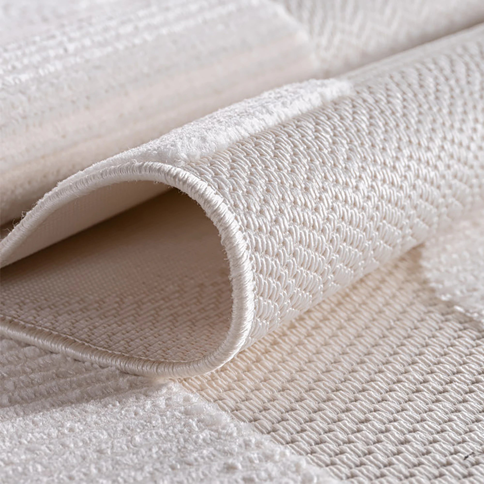3D-Design-Teppich Creme