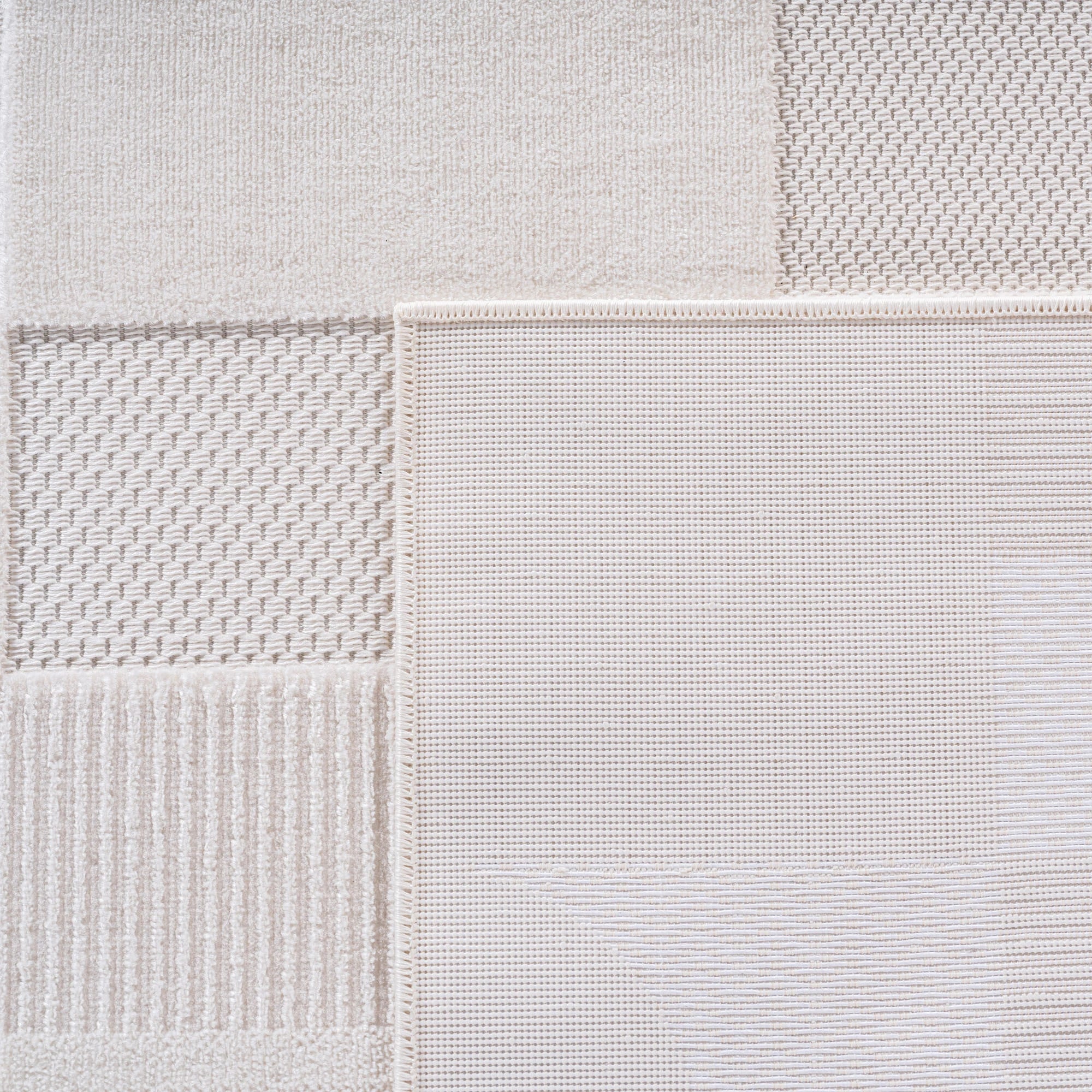 3D-Design-Teppich Creme