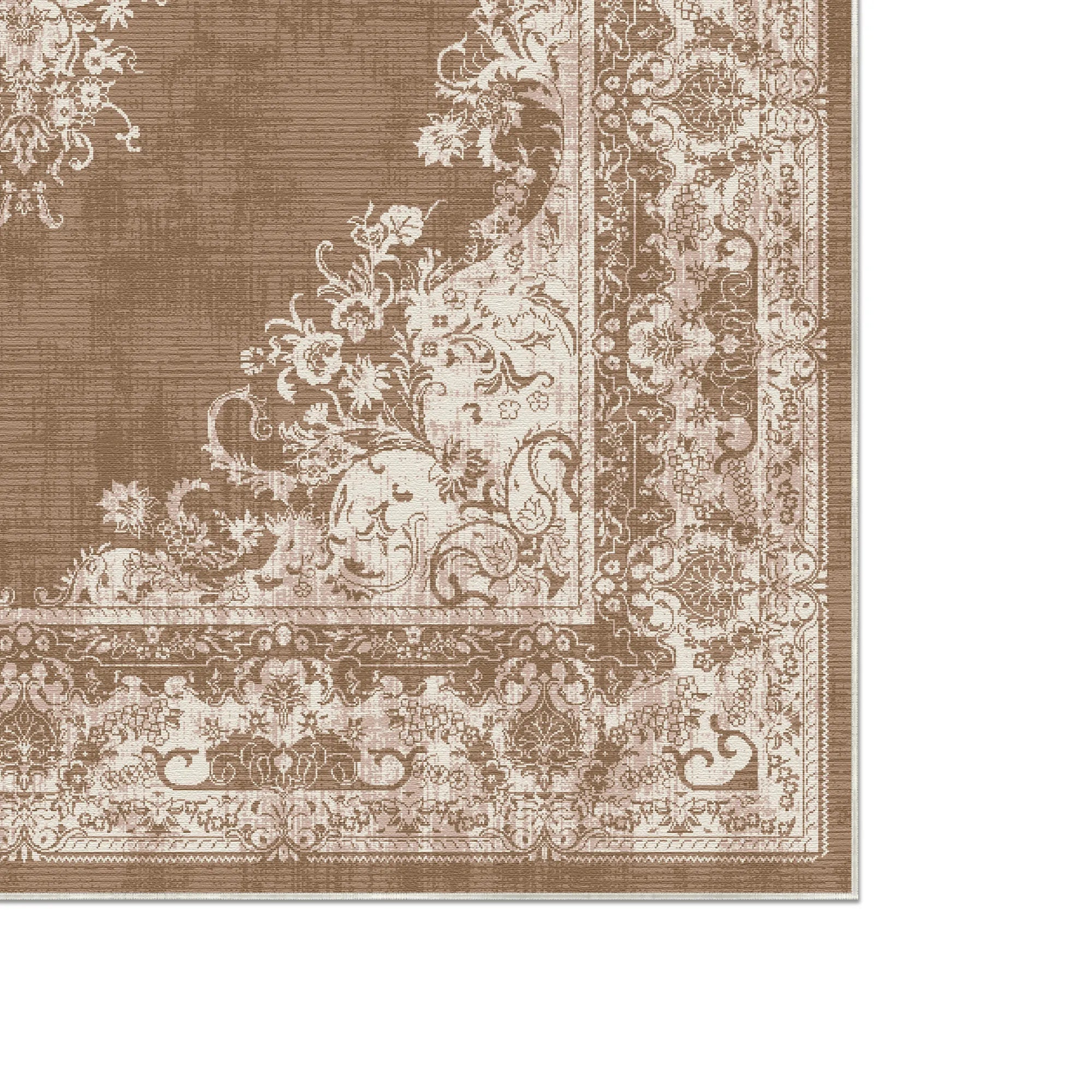 Vintage-Teppich in Salbeibraun