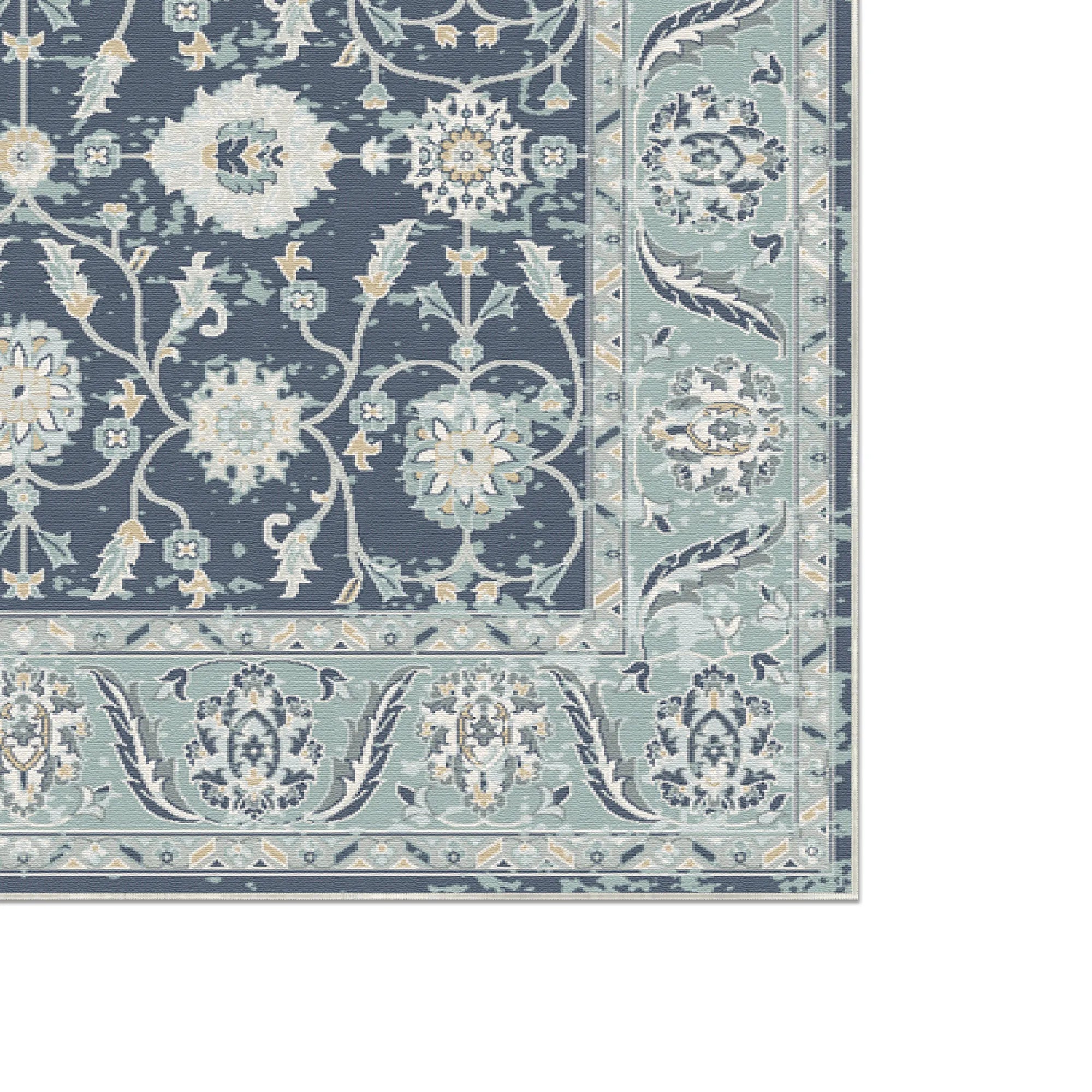 Veda Sage Navy Blue Teppich