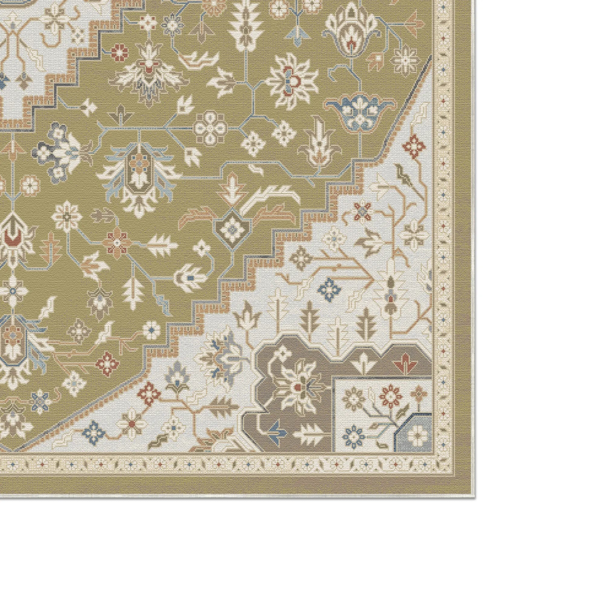 Pearl Olive Medallion Teppich