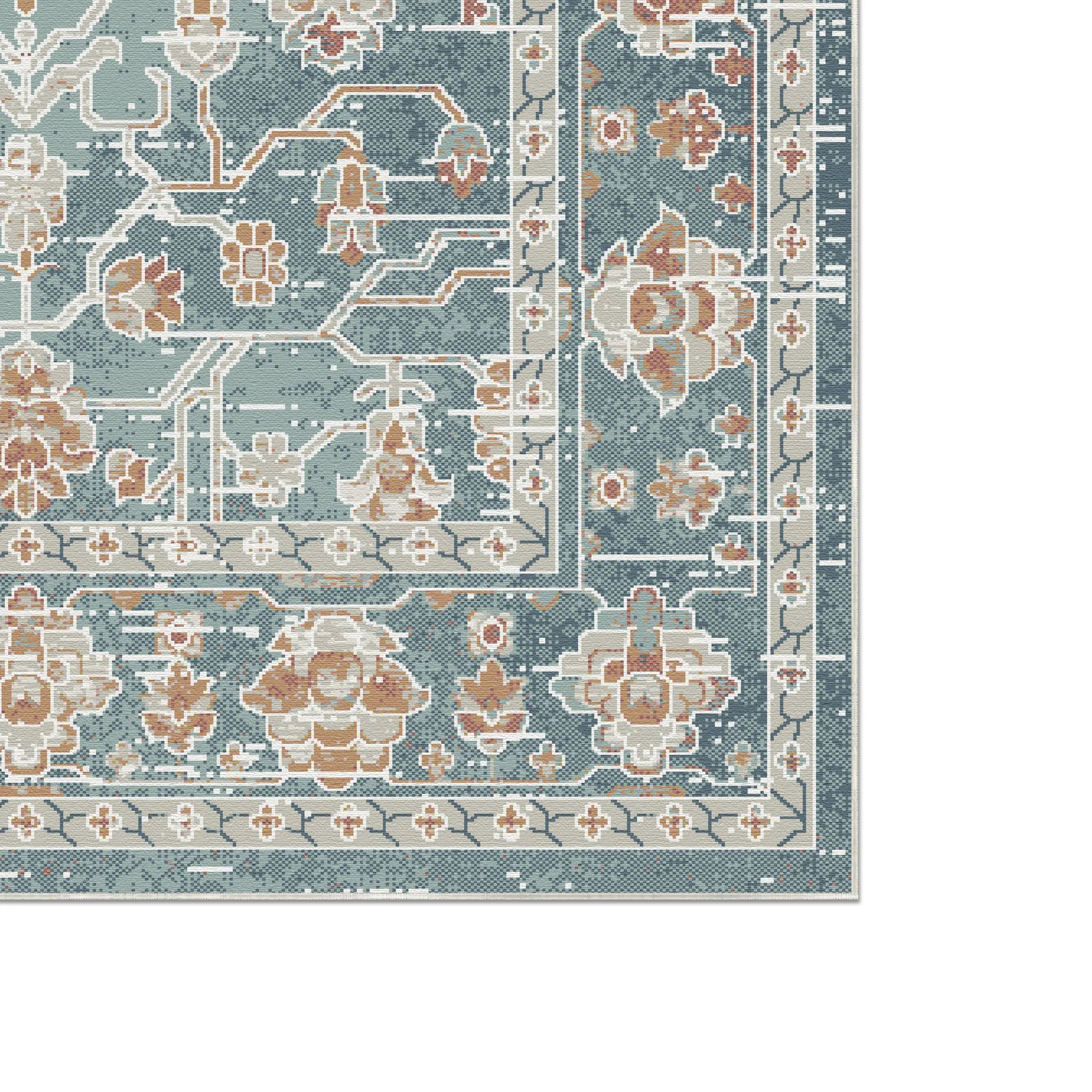 Majestic Teal Medallion Teppich