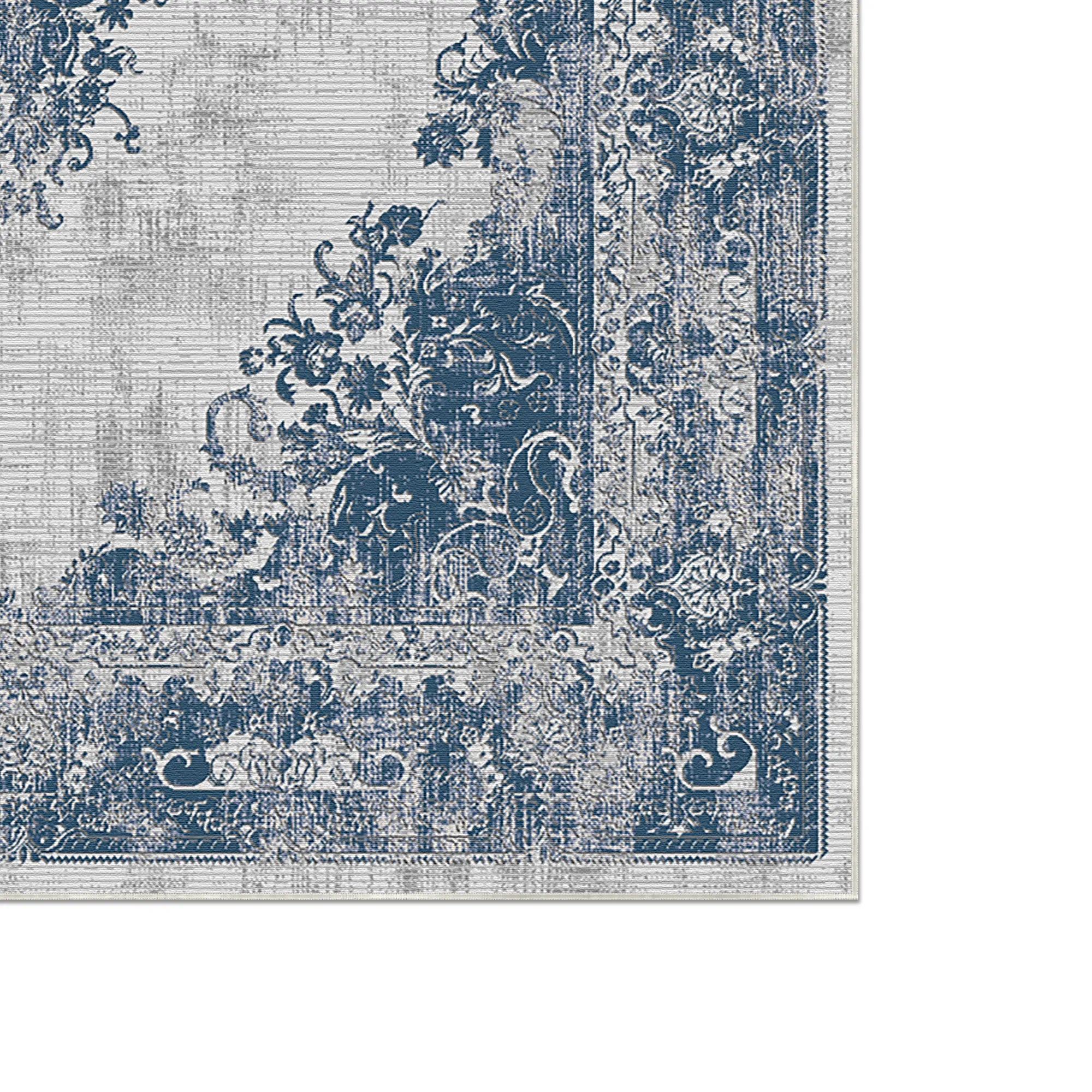 Vintage-Teppich in Salbeiblau