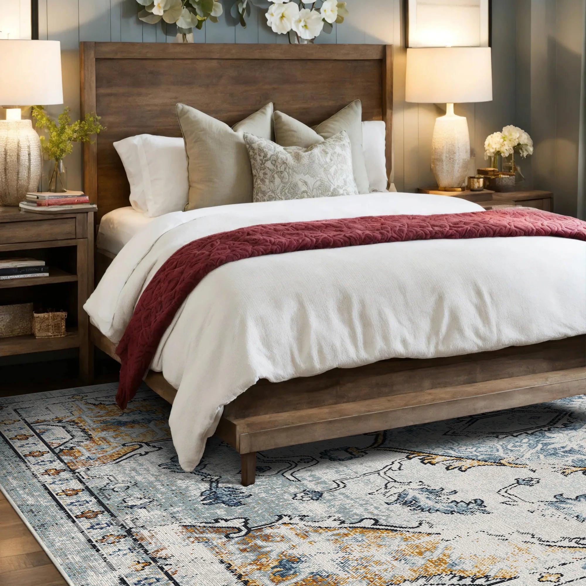 Zeitloser Oushak Gold Erbstückteppich