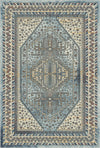 Shirvan Blau Geometrischer Traditioneller Teppich Blau