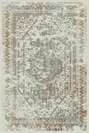 Santorini Elfenbein Geometrischer Traditioneller Teppich Elfenbein