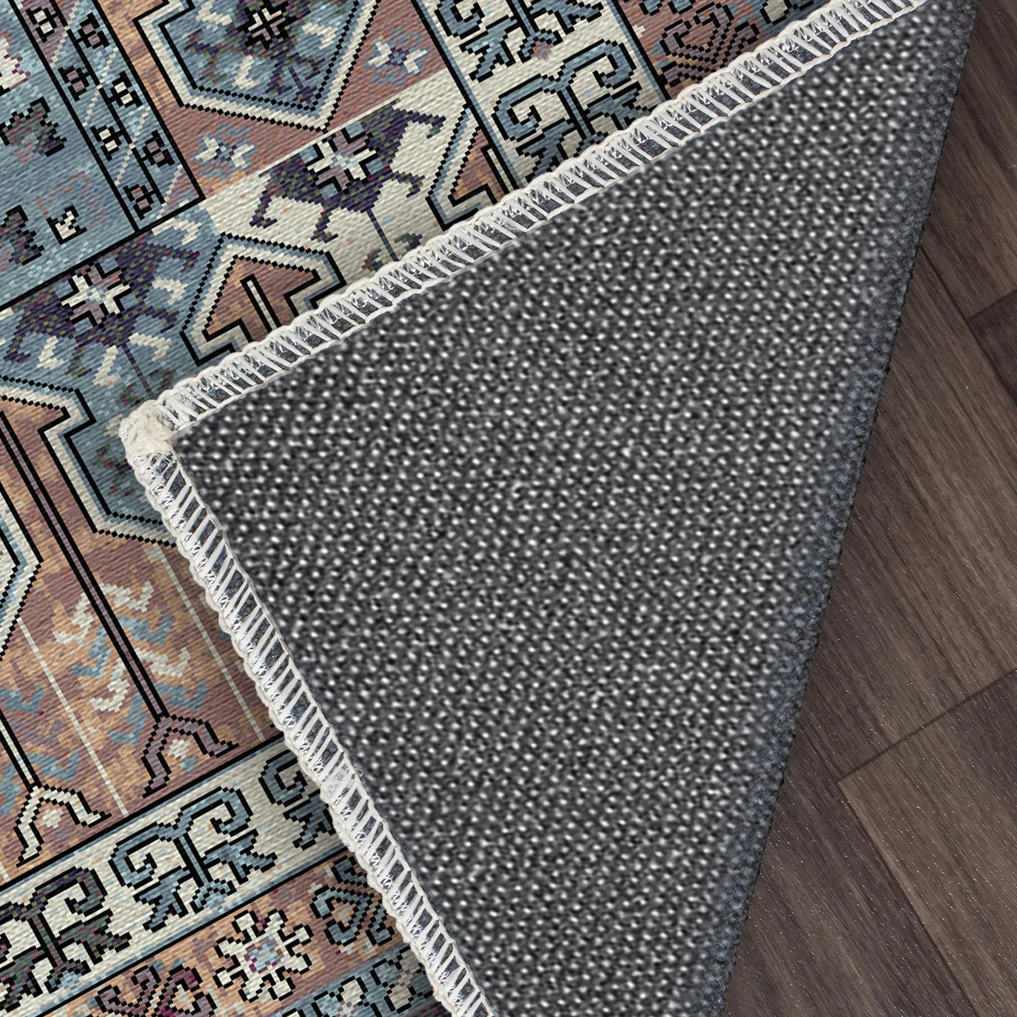 Turin Slate Palatial Medallion Waschbarer Teppich