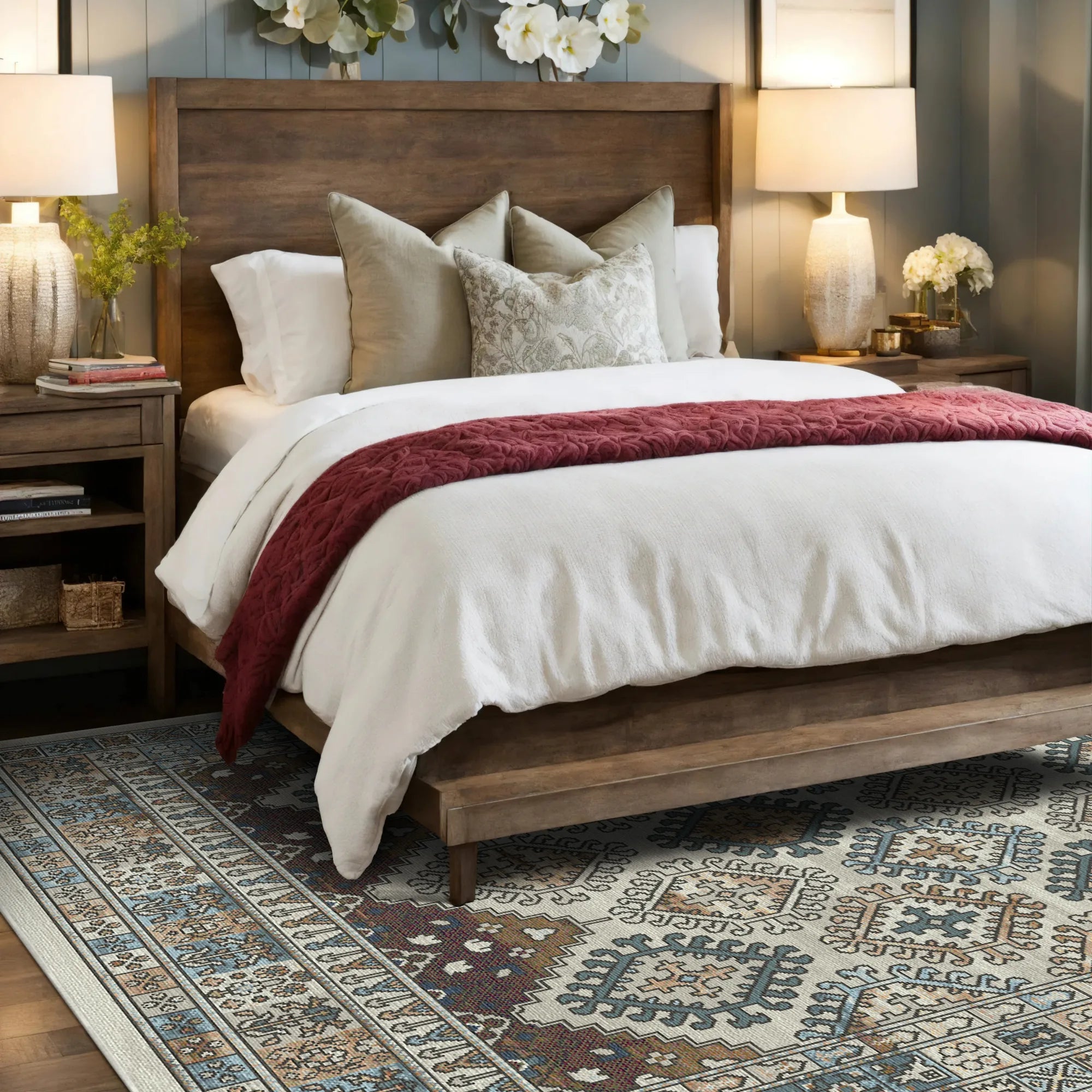 Waschbarer Teppich Palmyra Elfenbein