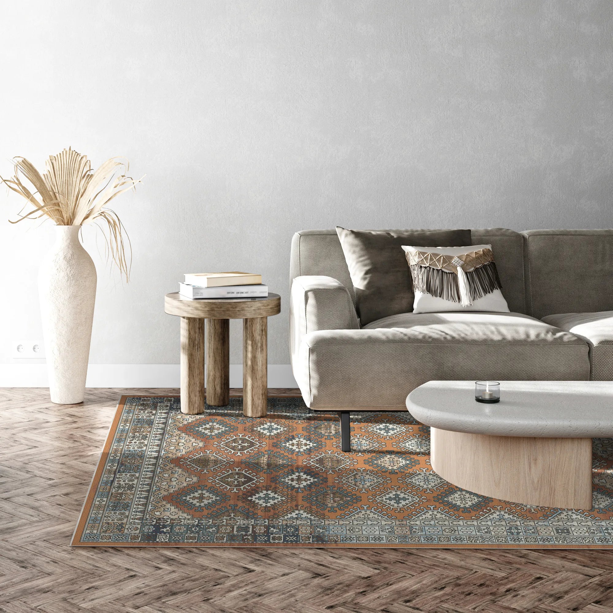 Petra Orangefarbener Stammesteppich