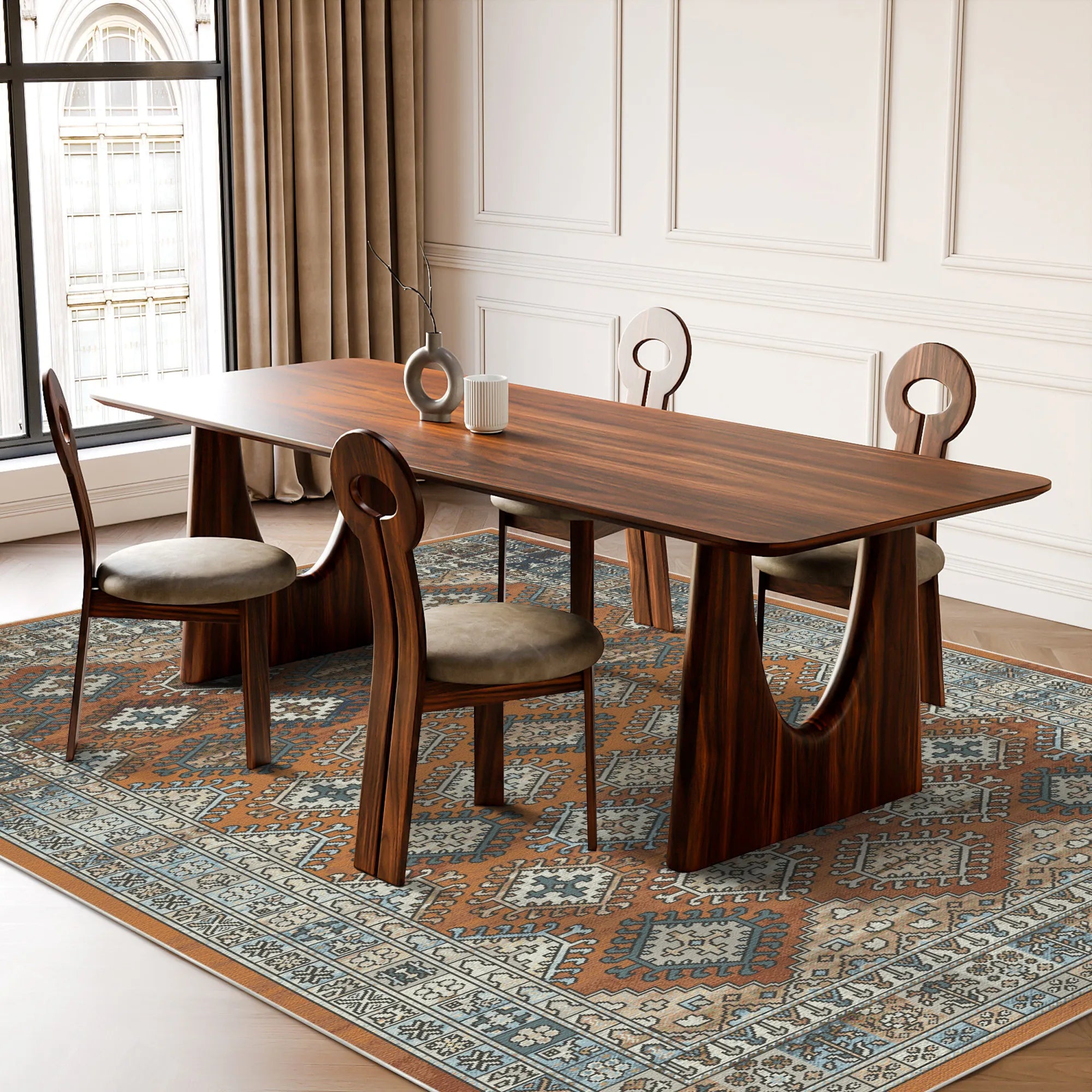 Petra Orangefarbener Stammesteppich