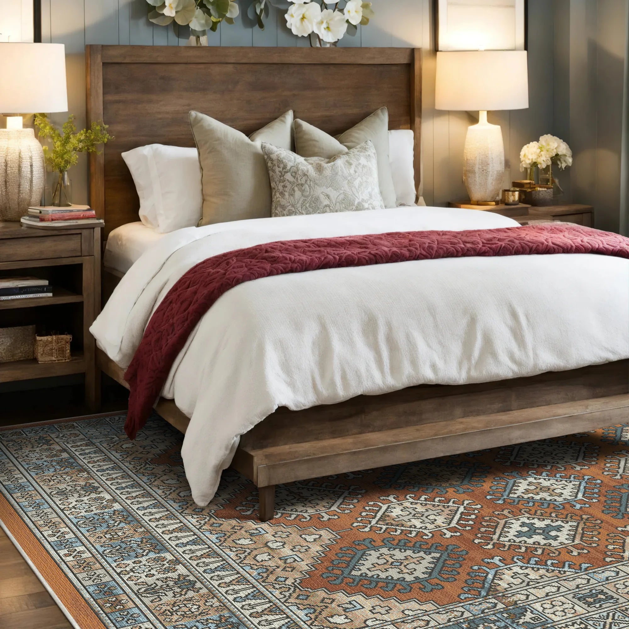 Petra Orangefarbener Stammesteppich