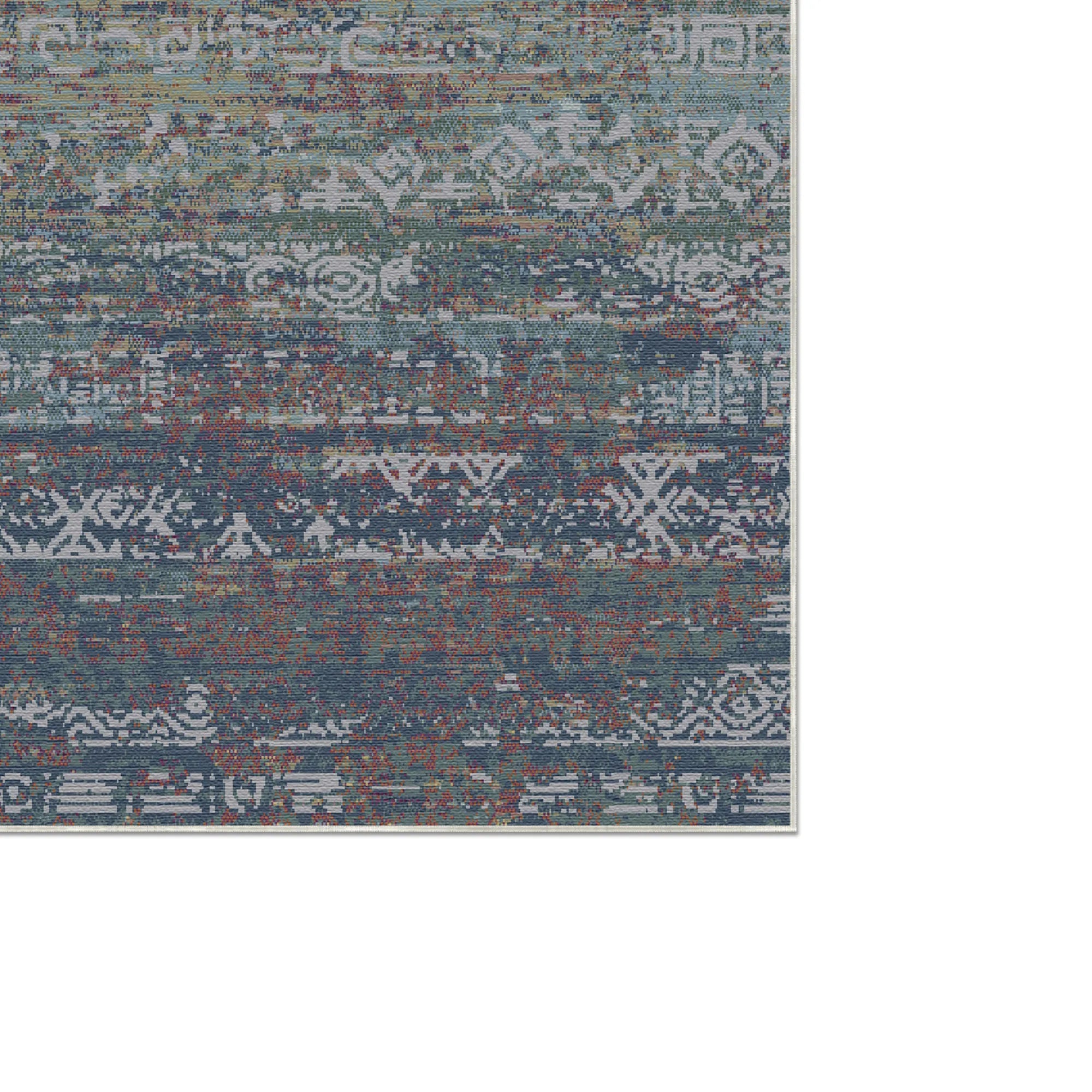 Island Silber Abstrakter Tribal Teppich