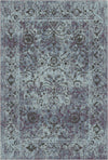 Adriatisch Nacht Blumen Waschbarer Teppich Blau