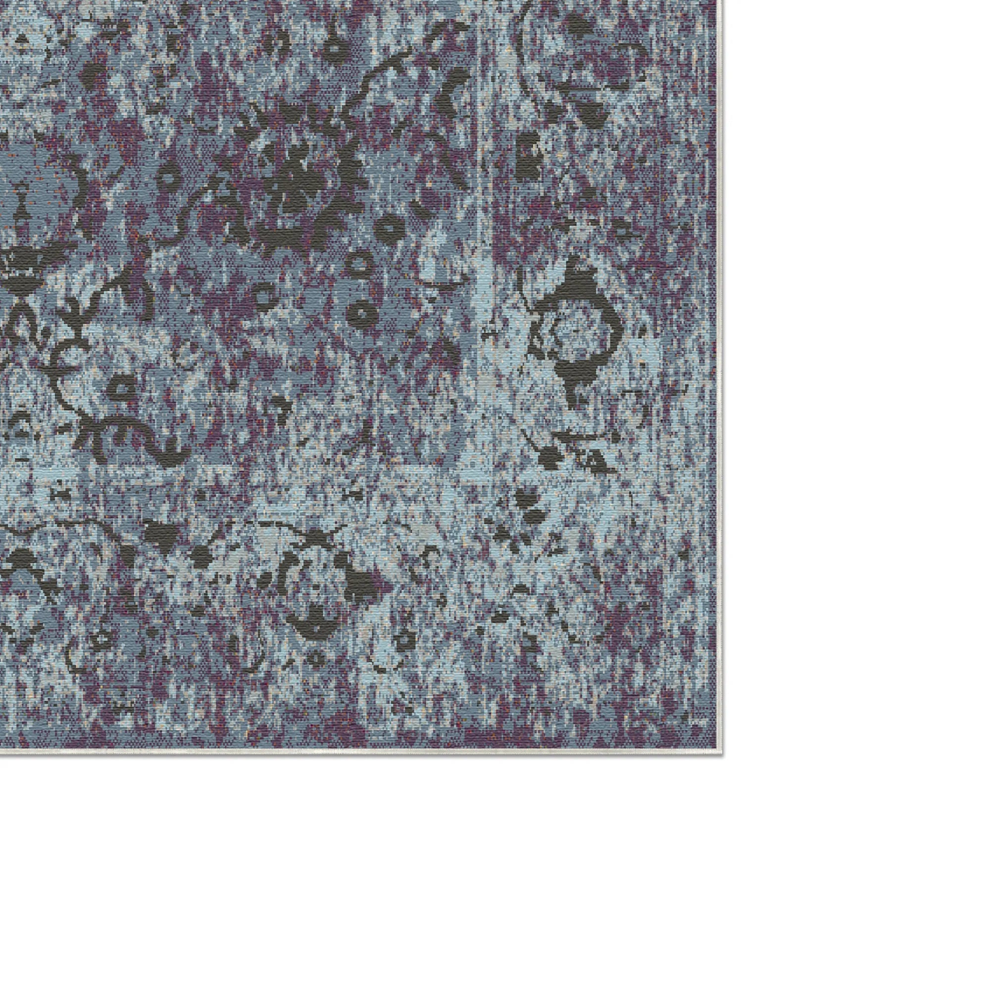 Adriatisch Nacht Blumen Waschbarer Teppich