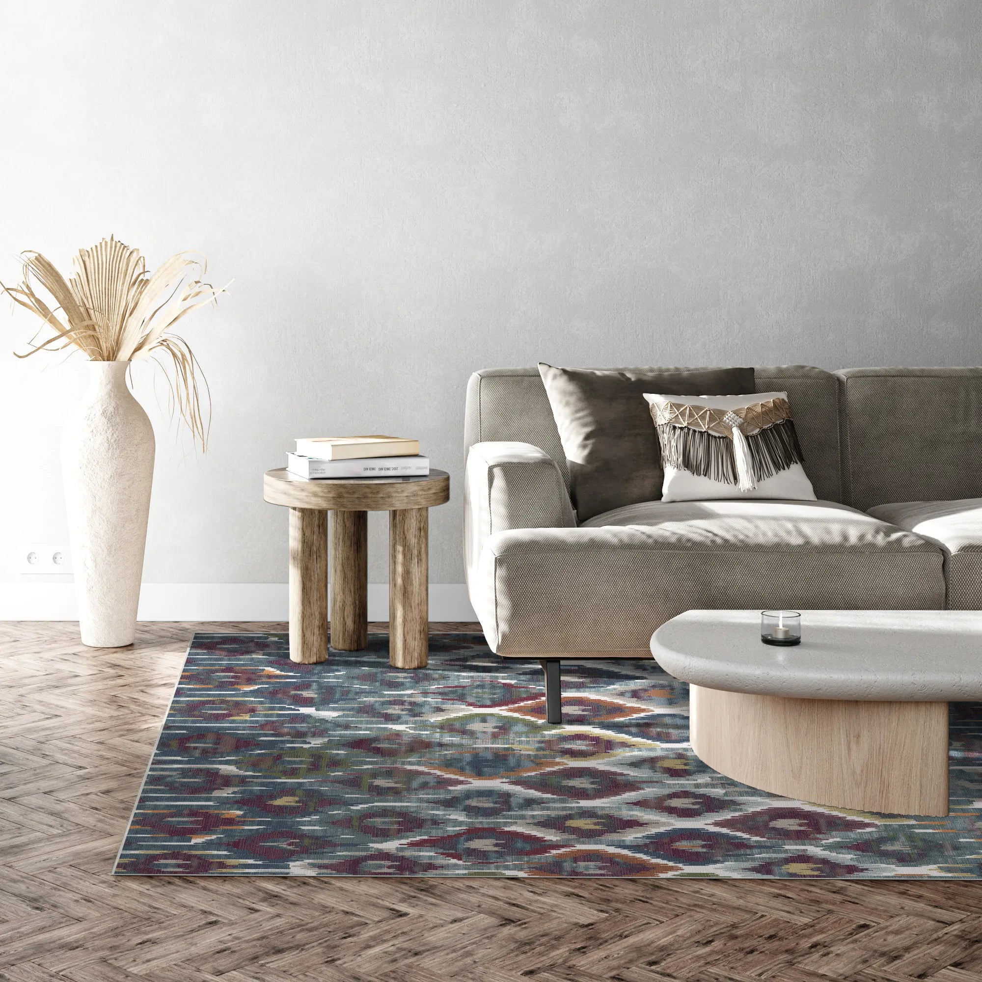 Casablanca Elfenbein Ikat Teppich