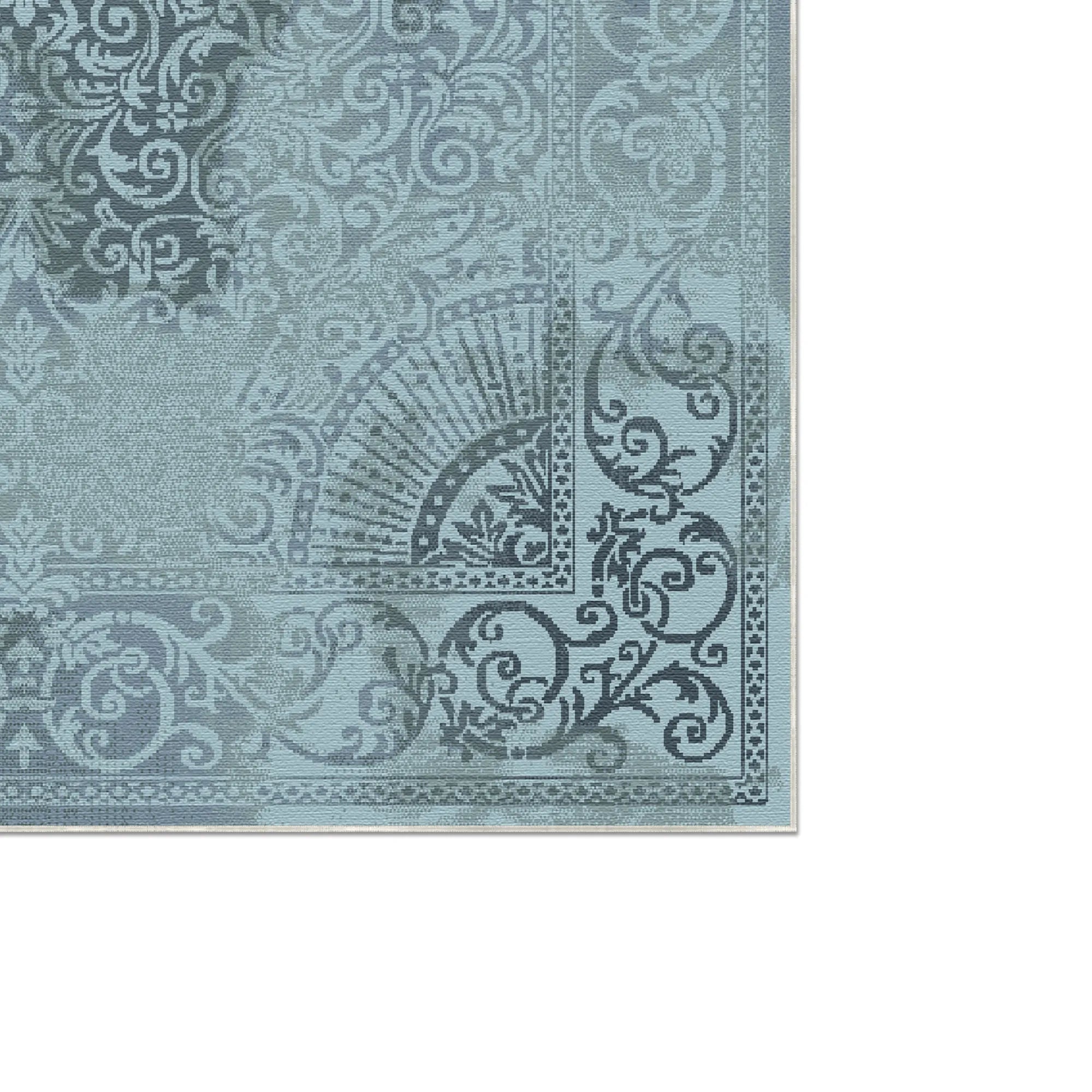 Venedig Aquamarin Barock Medaillon Teppich