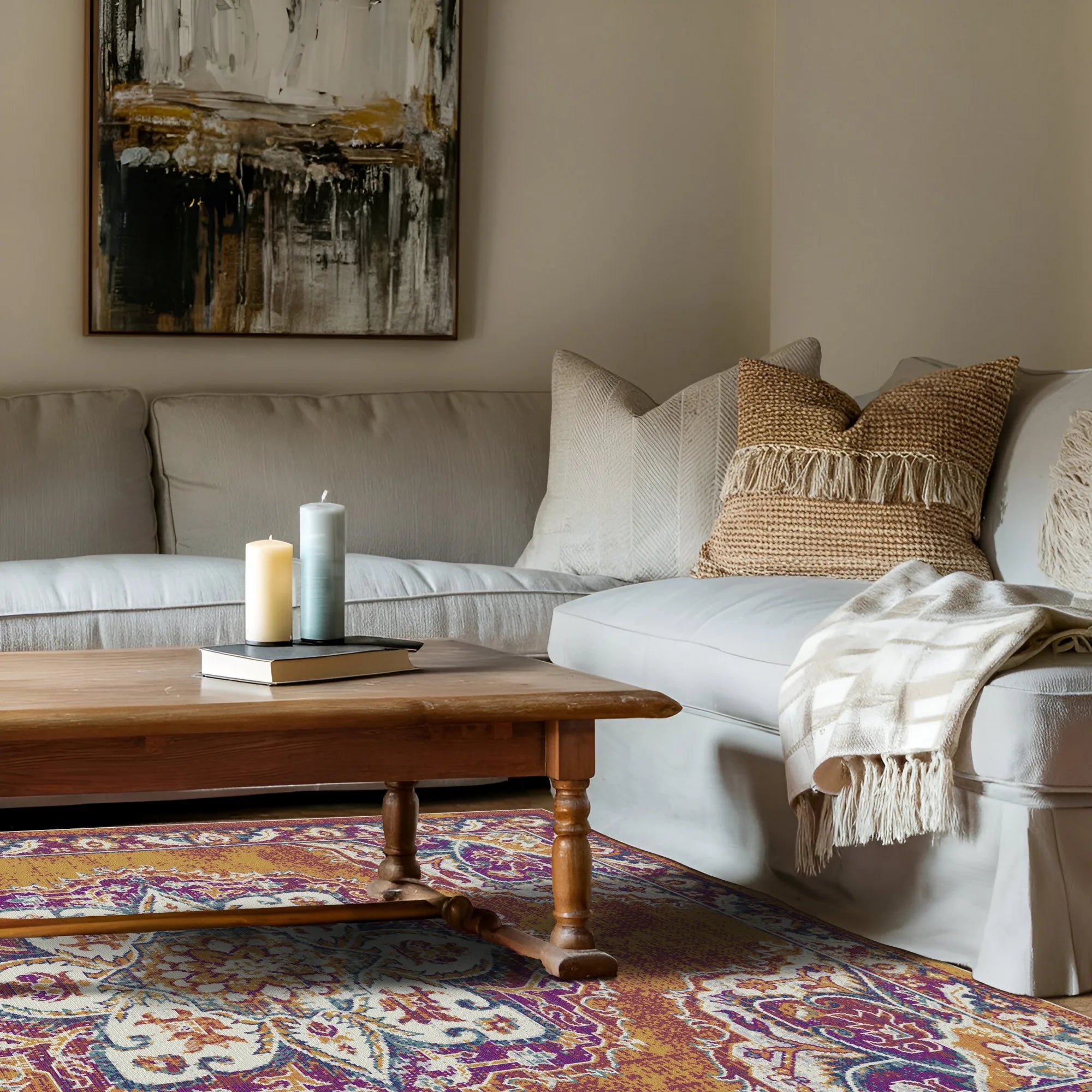 Amber Palace Traditioneller Medaillon Teppich