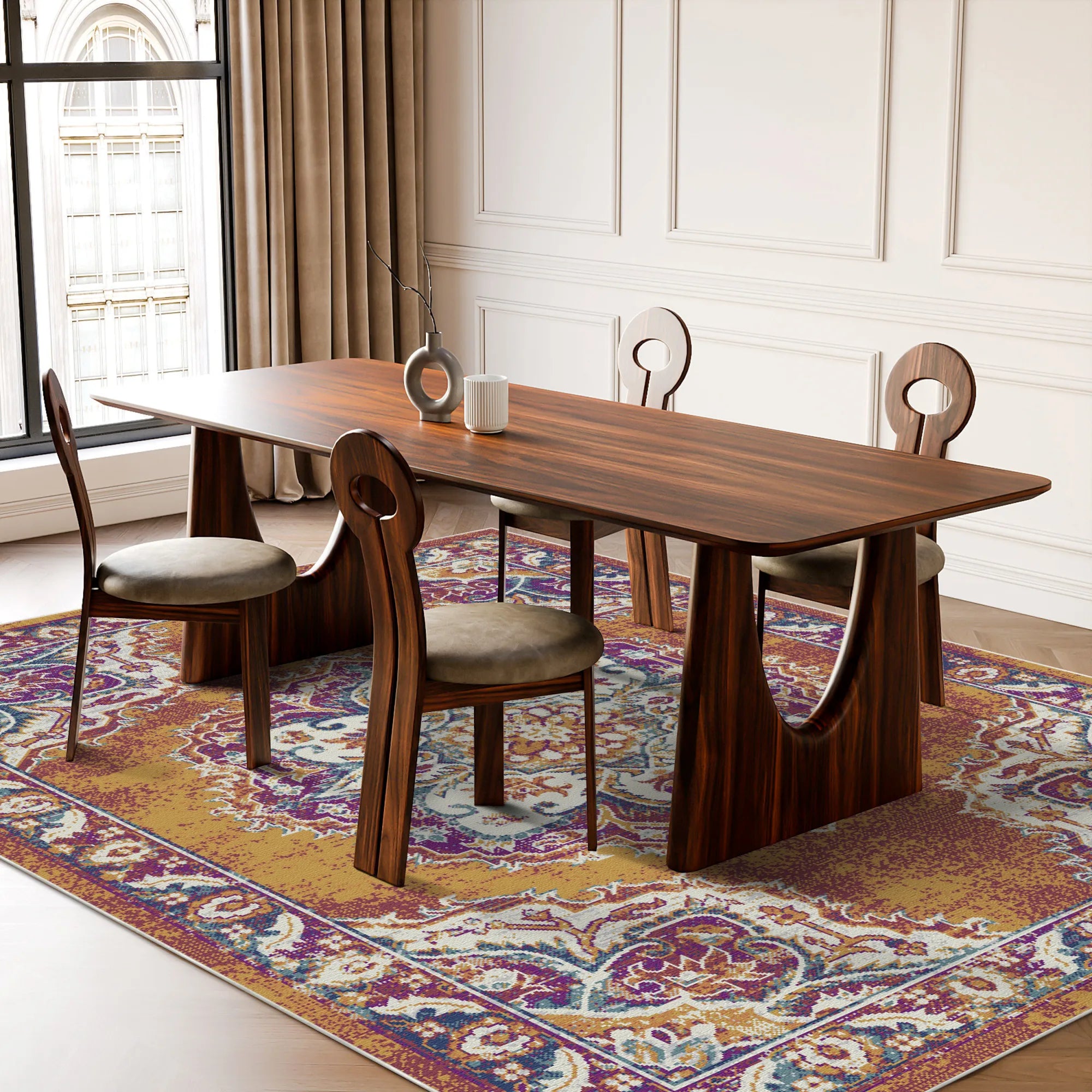 Amber Palace Traditioneller Medaillon Teppich