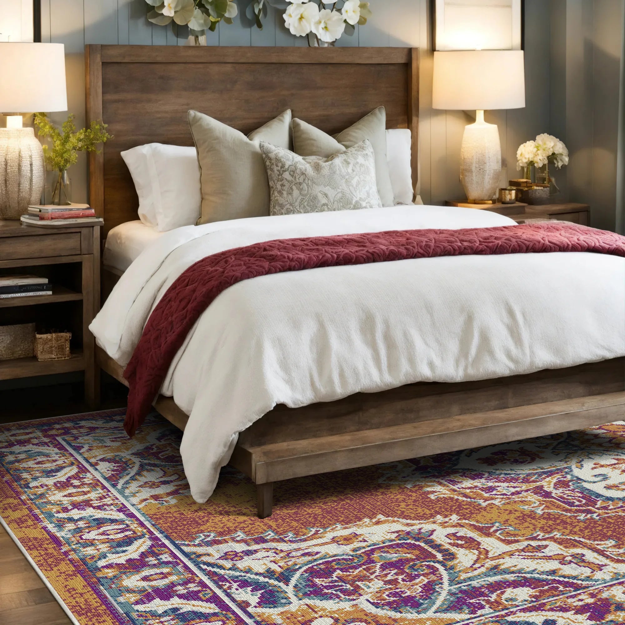 Amber Palace Traditioneller Medaillon Teppich