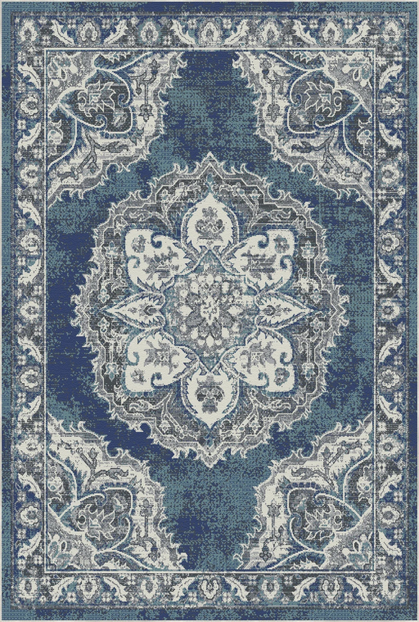 Valencia Blue Heritage Medallion Teppich
