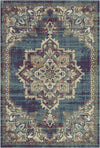 Petra Indigo Traditioneller Medaillon Teppich Blau