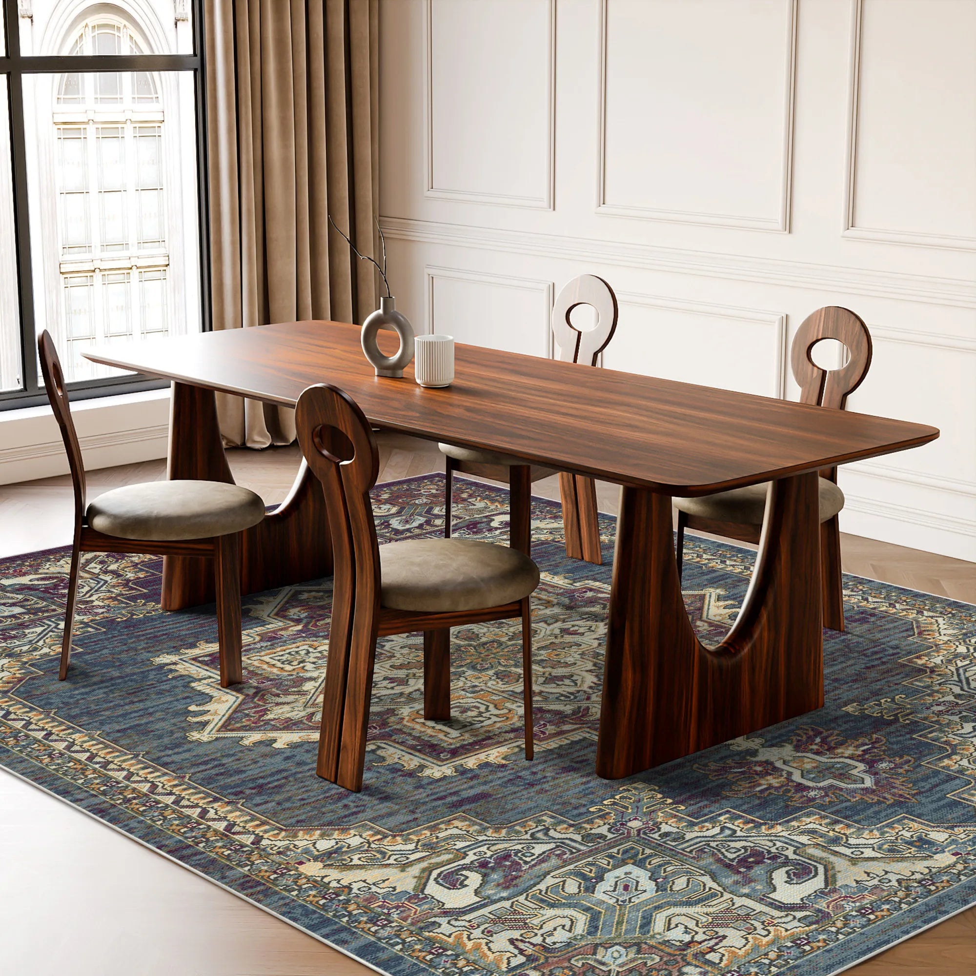 Petra Midnight Traditioneller Medaillon Teppich