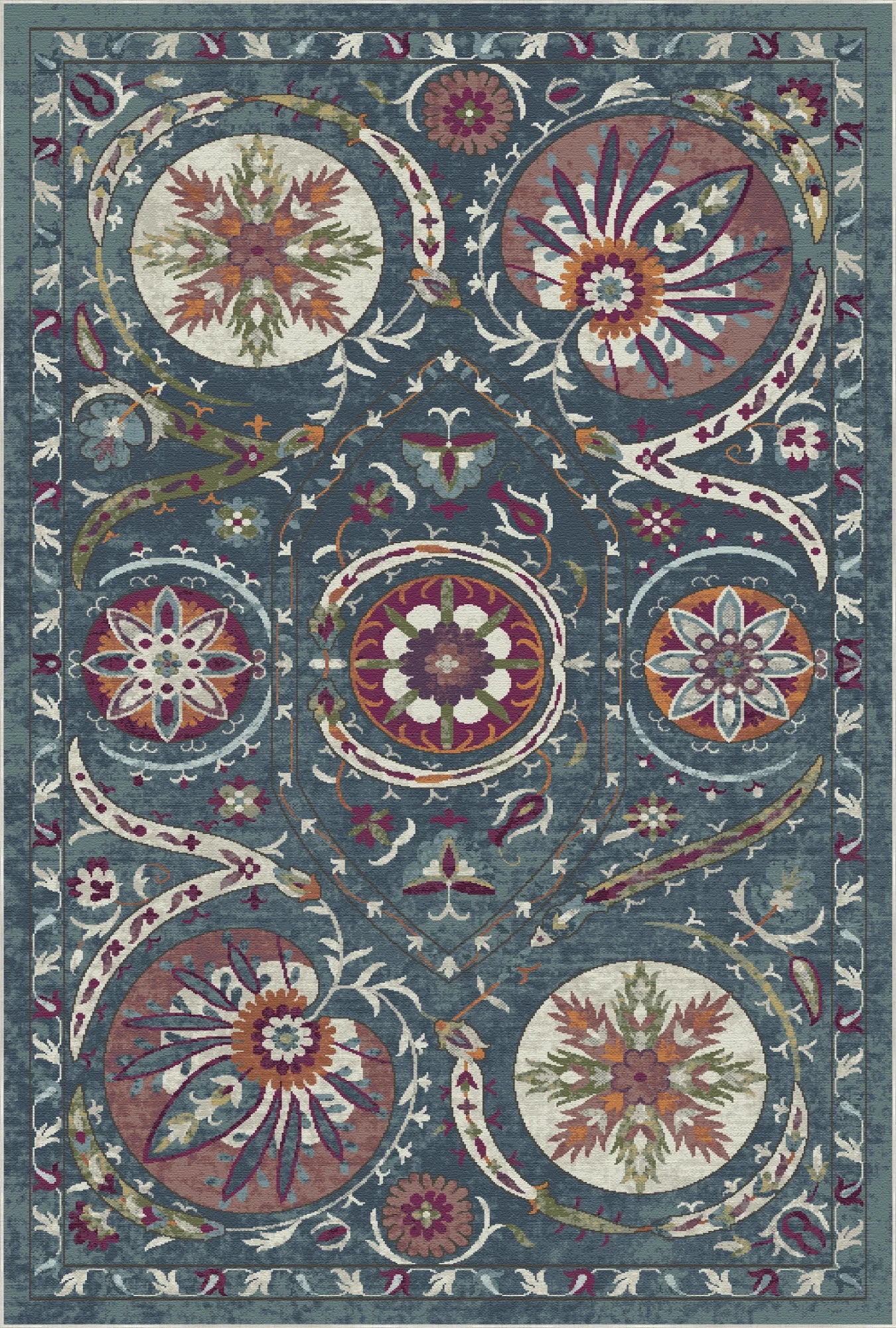Bukhara Sky Exotic Medallion Teppich
