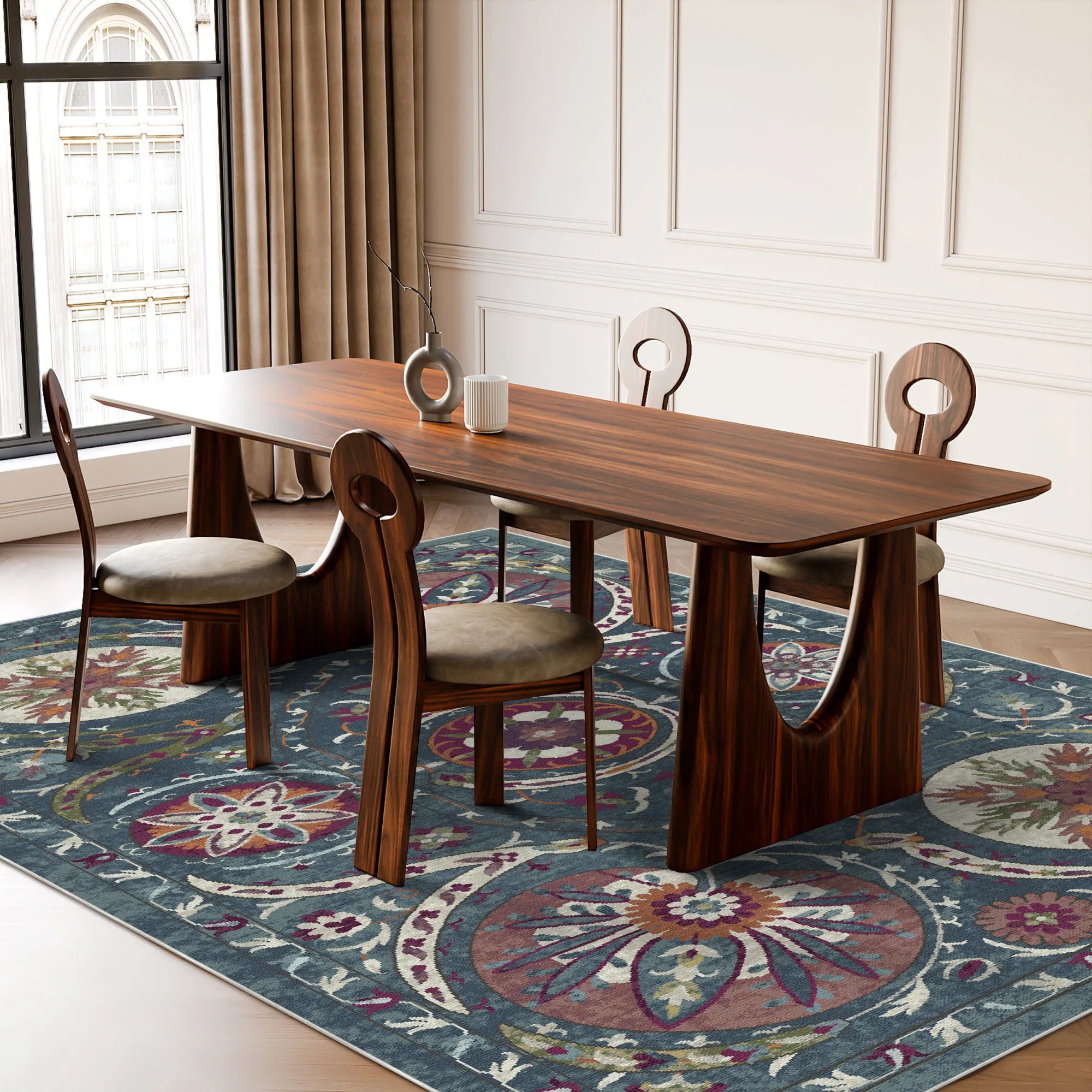 Bukhara Sky Exotic Medallion Teppich