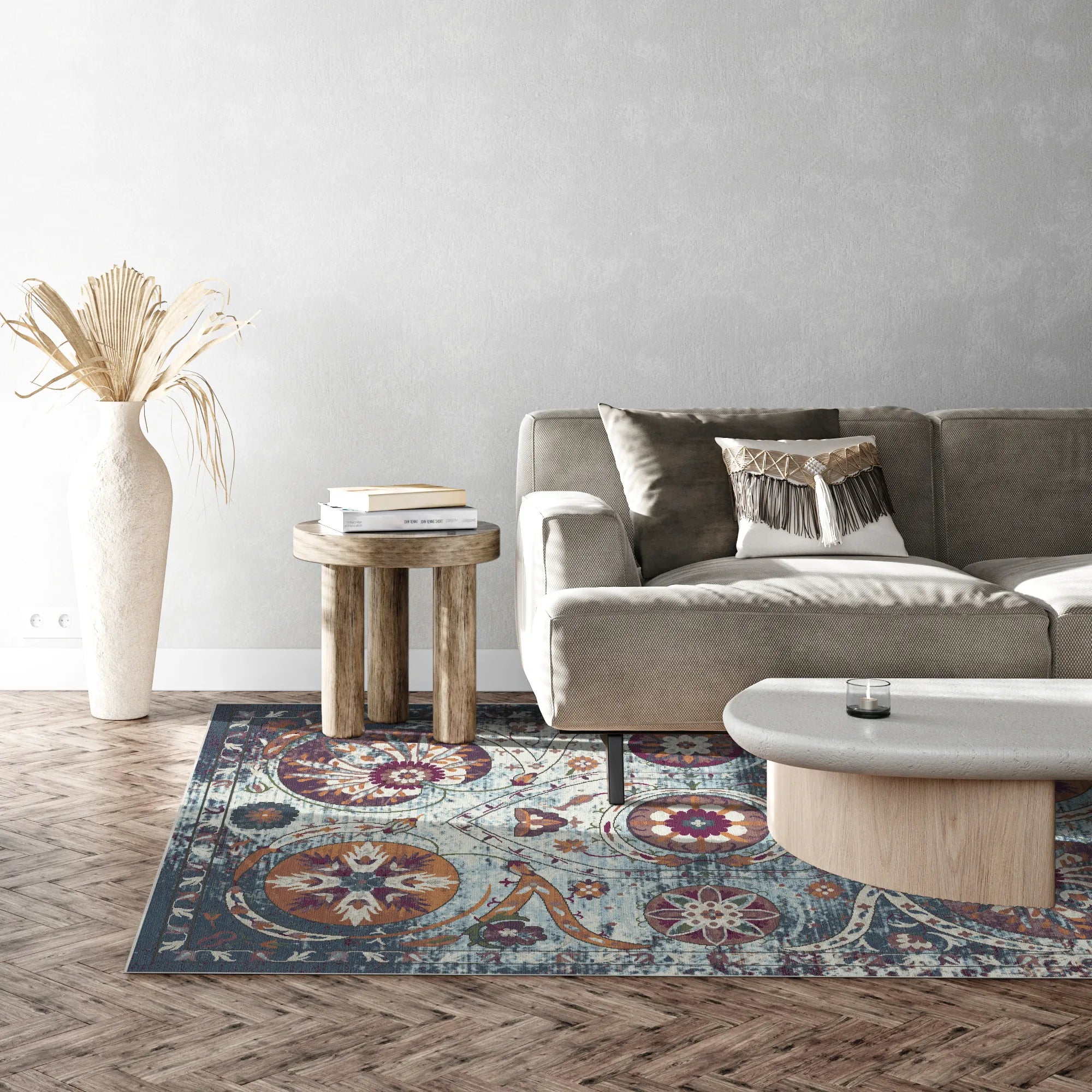 Exotischer Medaillon Teppich Bukhara Azure