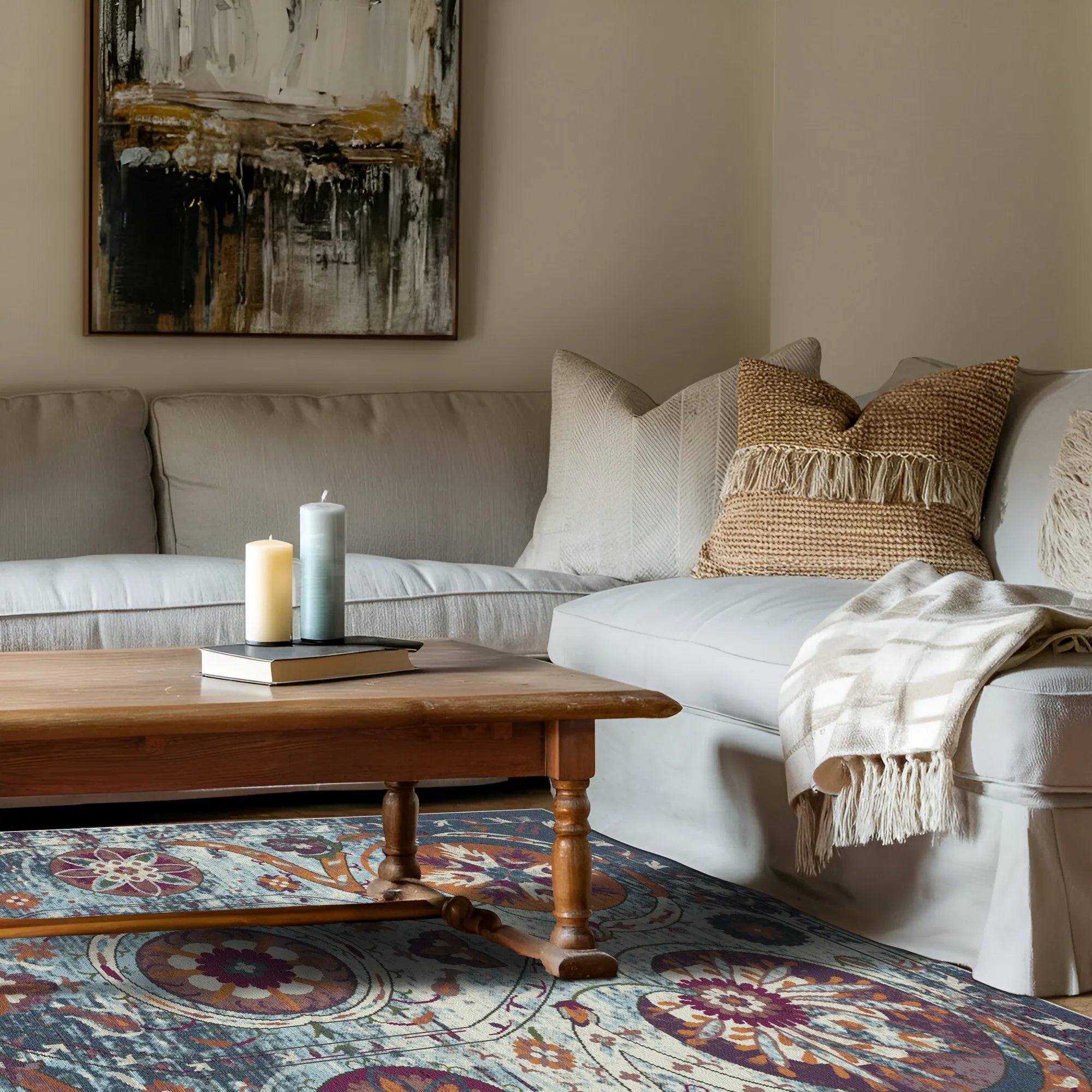 Exotischer Medaillon Teppich Bukhara Azure