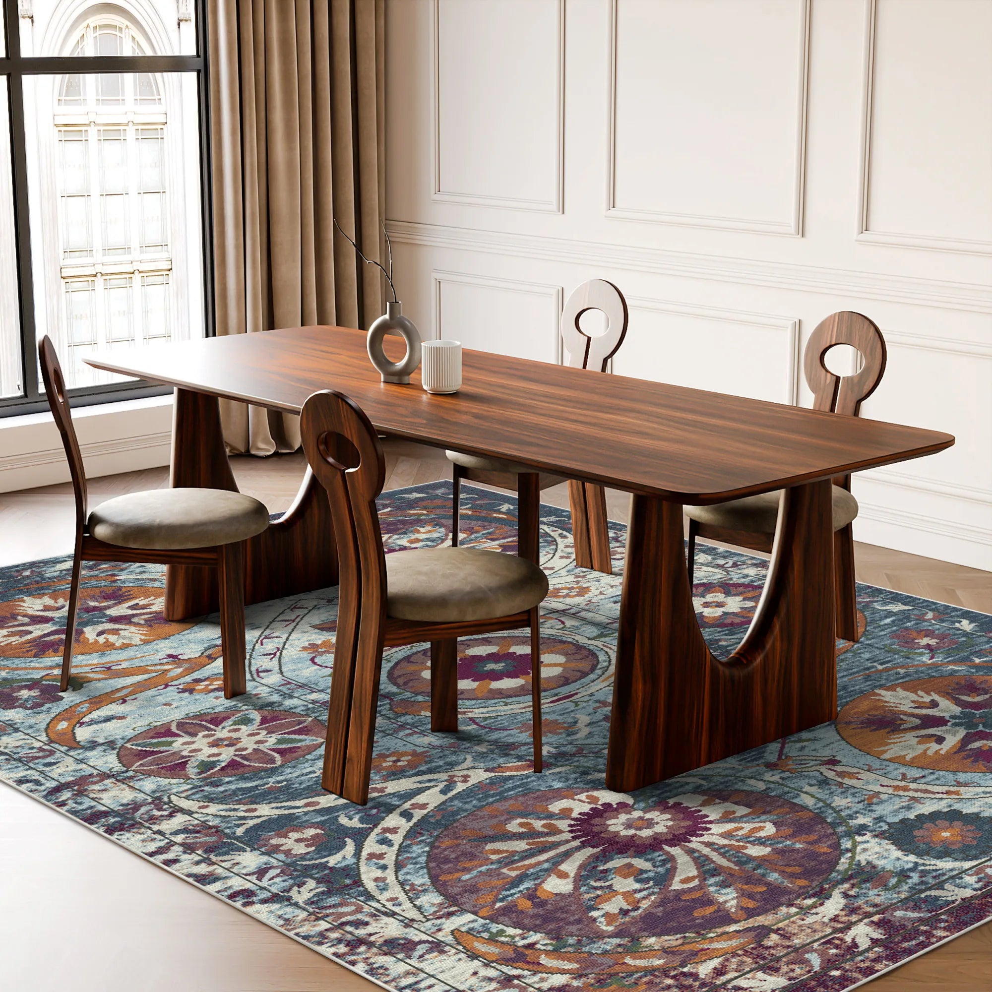 Exotischer Medaillon Teppich Bukhara Azure