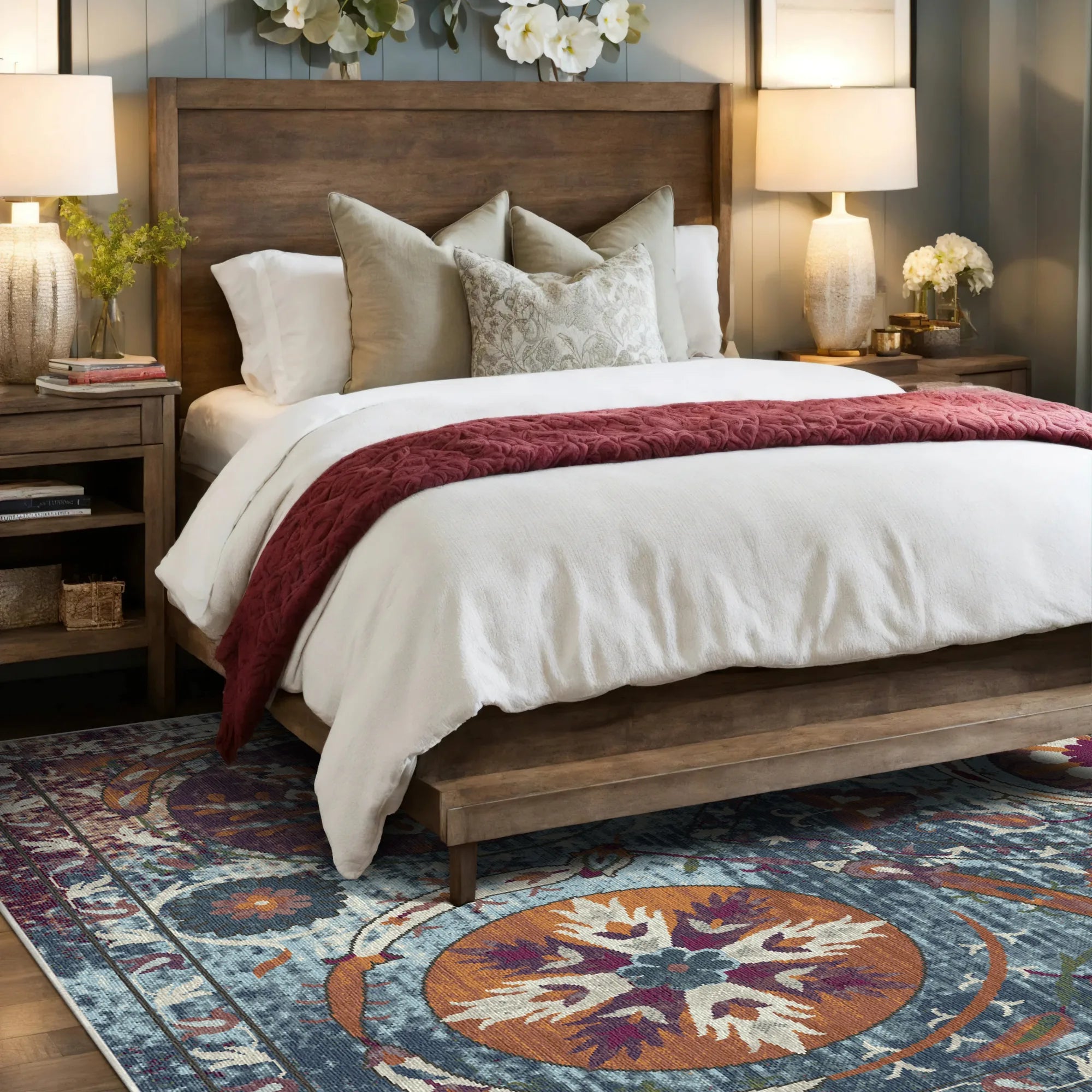 Exotischer Medaillon Teppich Bukhara Azure